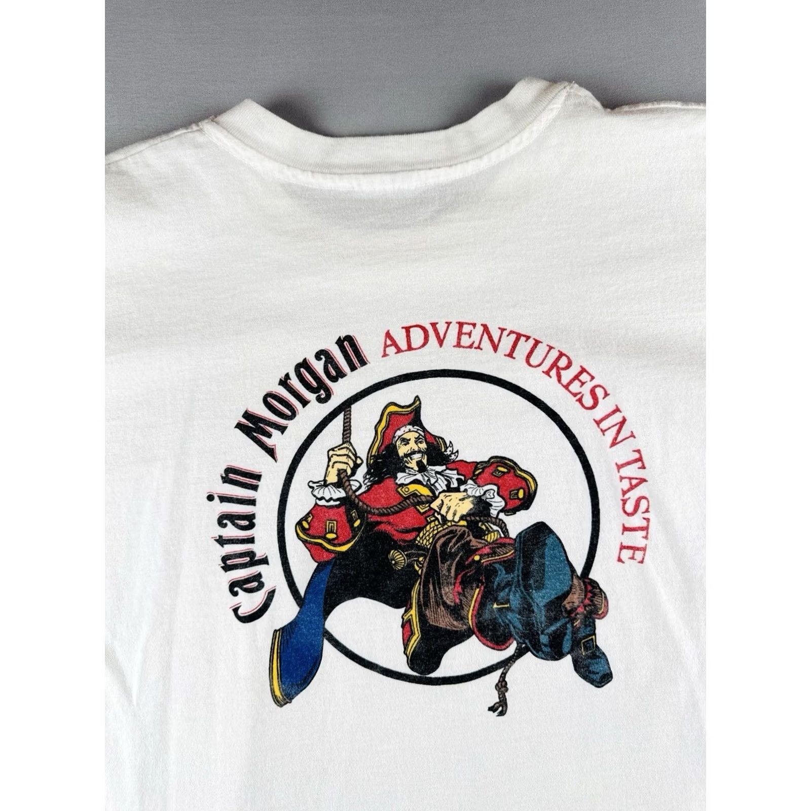 Vintage VINTAGE Captain Morgan T Shirt 90s White XL Men Short Sleeve Crew Neck Graphic Adve ntures In Taste Mens Size US XL / EU 56 / 4 - 5 Thumbnail