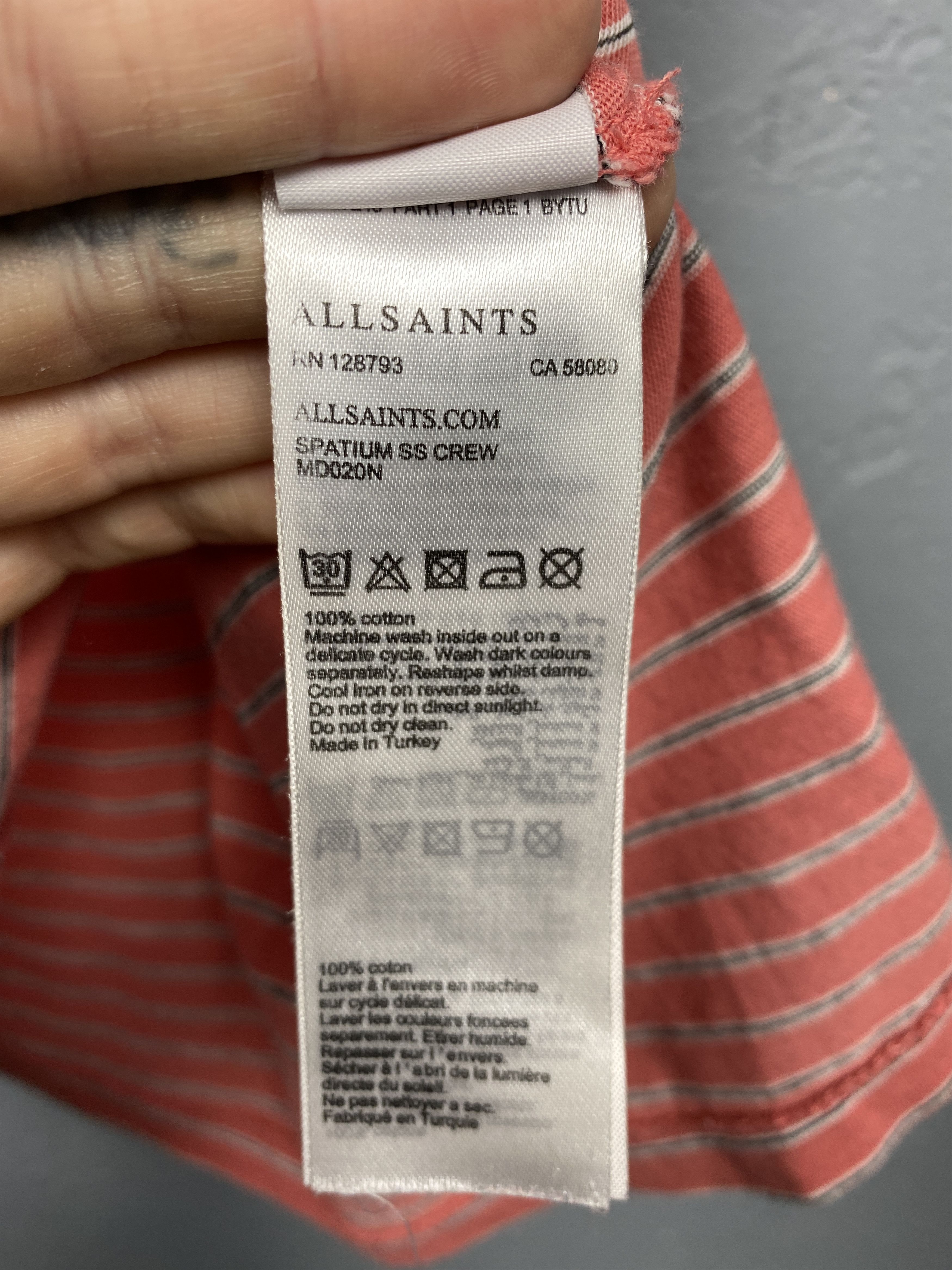Allsaints Allsaints Spatium Vintage Mens Crew Neck T-Shirt Tee Size US M / EU 48-50 / 2 - 5 Thumbnail