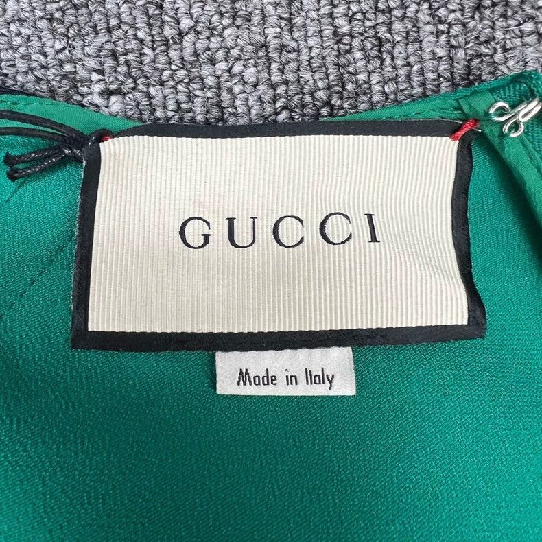 Gucci Classic Green Dress with Red Stripe-2505