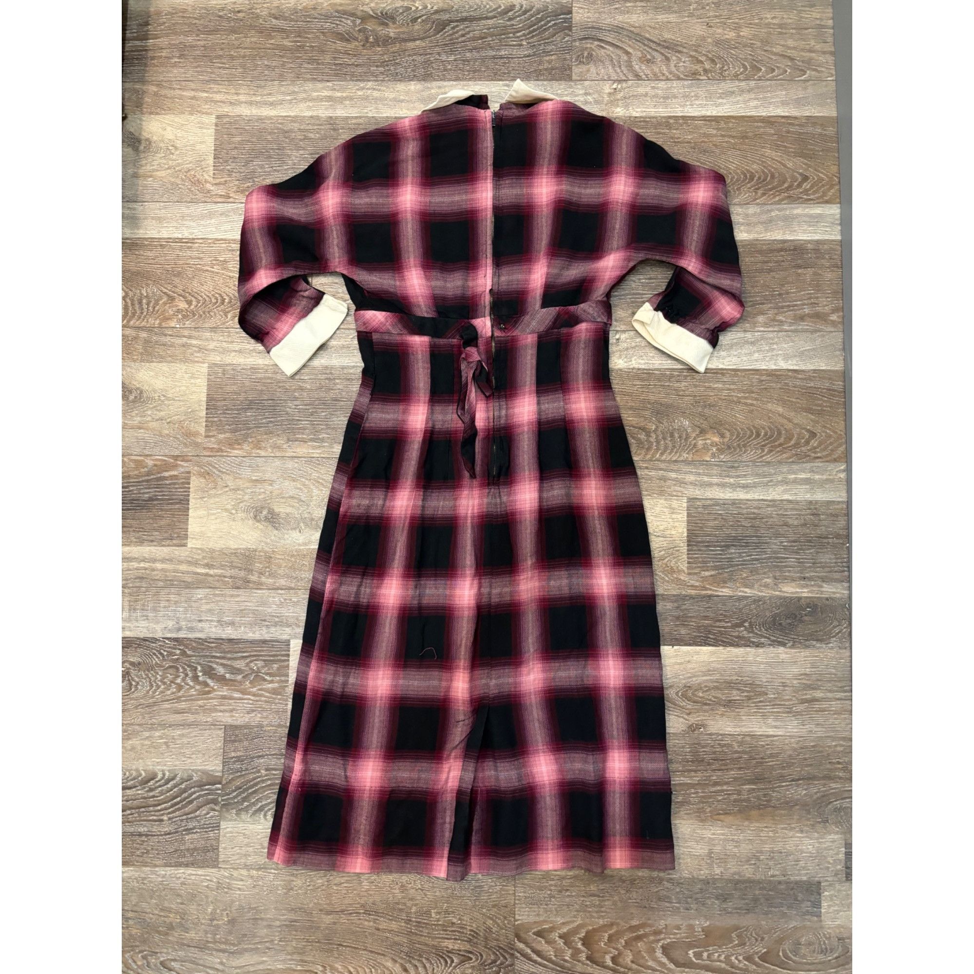 Vintage M Vintage Leo Danal Midi Plaid Dress Size M / US 6-8 / IT 42-44 - 2 Thumbnail