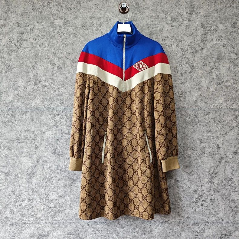 Gucci Gucci Colour block Logo embroidered stand-up collar long-s Size M / US 6-8 / IT 42-44 - 1 Thumbnail