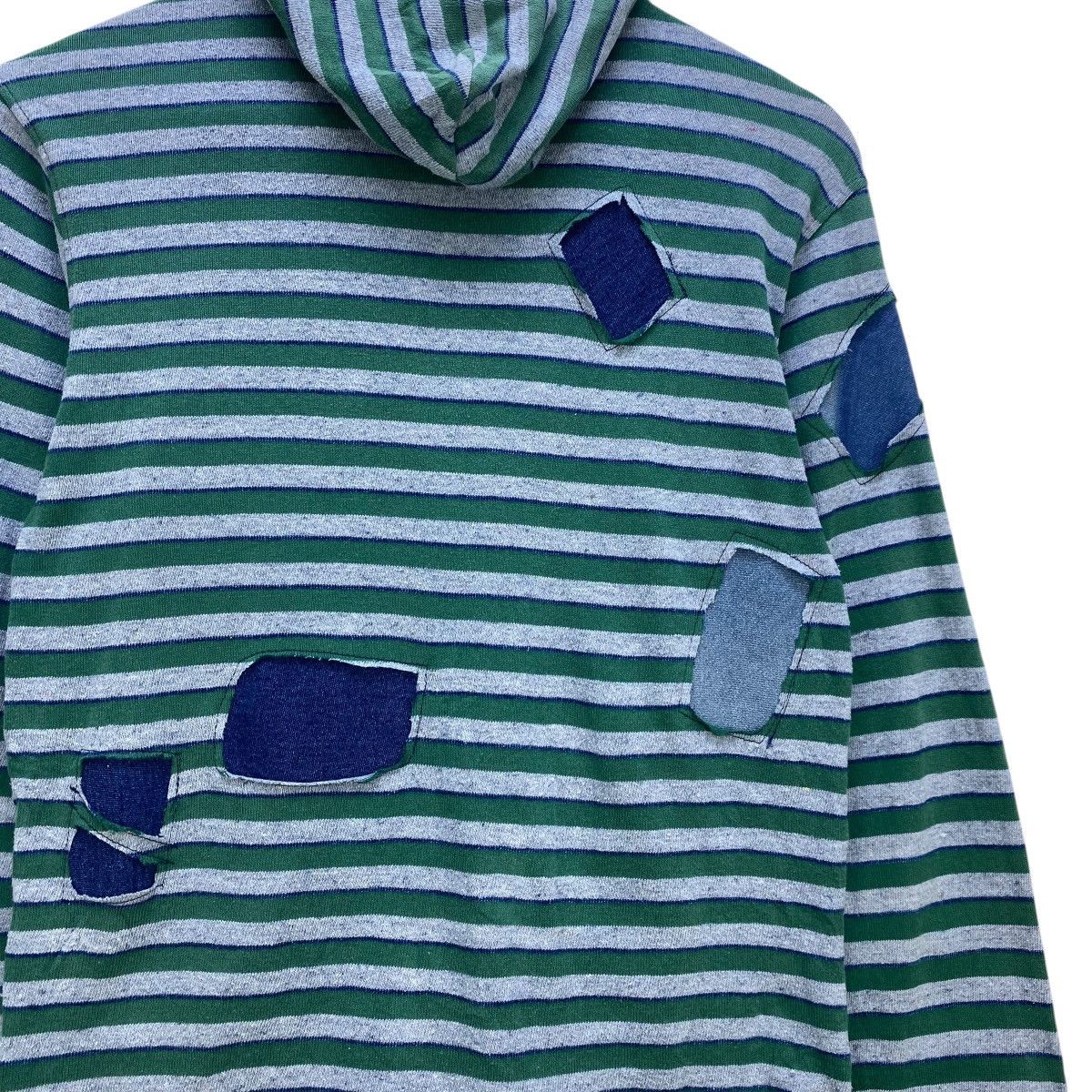 Blue Blue Japan 💥Vintage Blue Blue Japan Stripe Pachtwork Hoodie Size US M / EU 48-50 / 2 - 7 Thumbnail