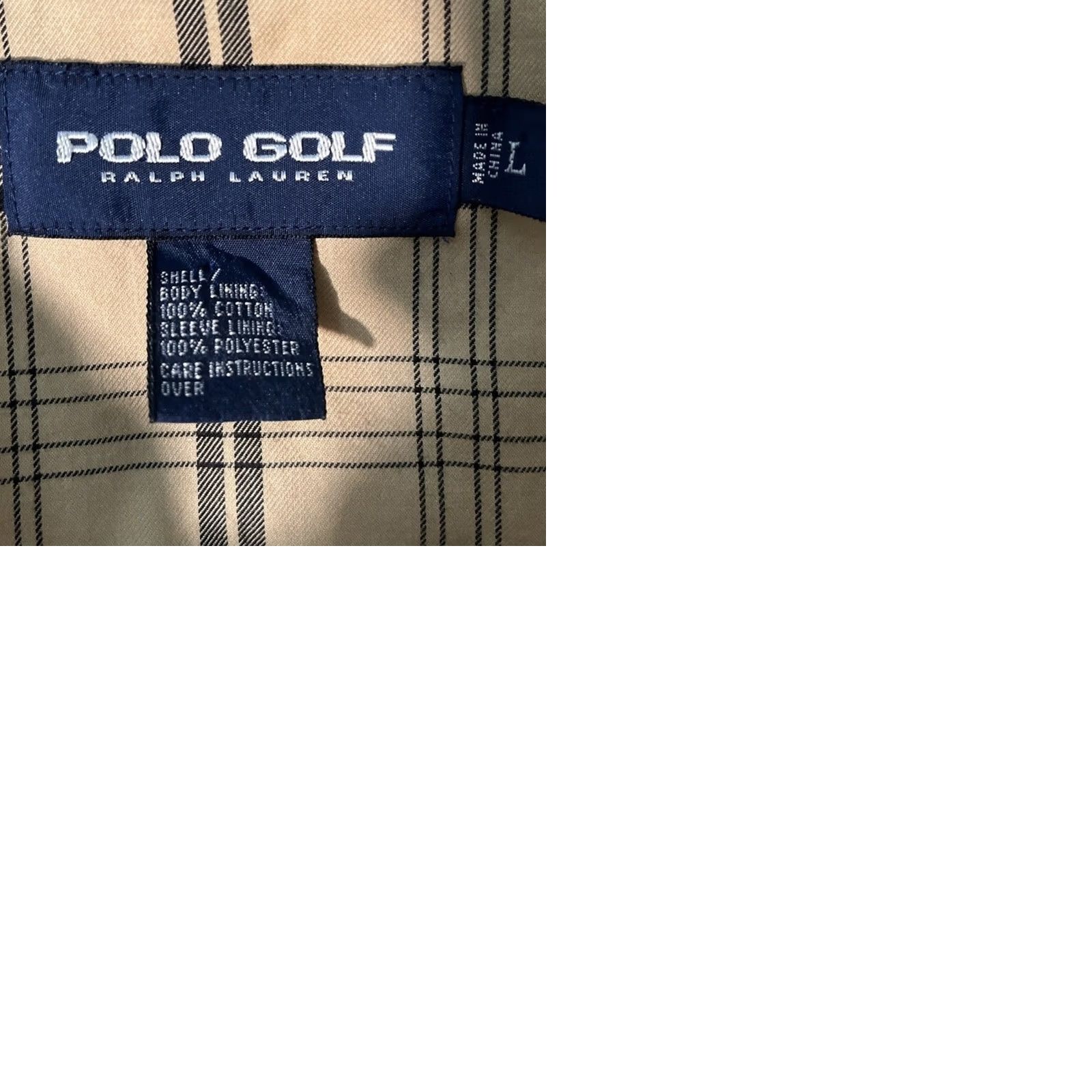 Polo Ralph Lauren VINTAGE Polo Golf Ralph Lauren Cotton Jacket Beige Plaid Long Sleeve Size L Mens Size US L / EU 52-54 / 3 - 9 Thumbnail