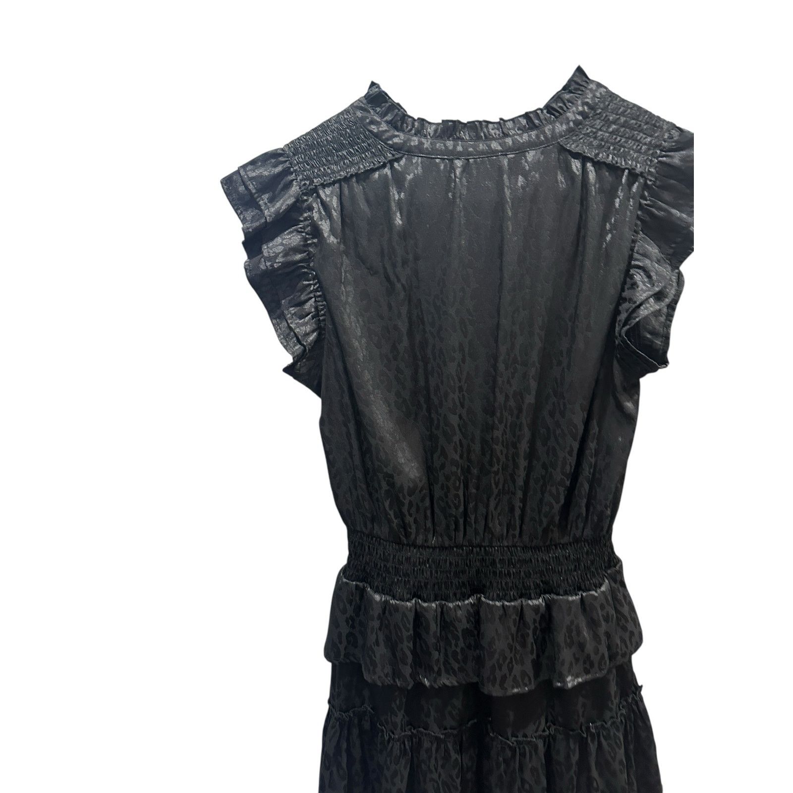Other Entro Cheetah Print Short Sleeve Ruffled Tiered V-Neck Dress Size M / US 6-8 / IT 42-44 - 8 Thumbnail