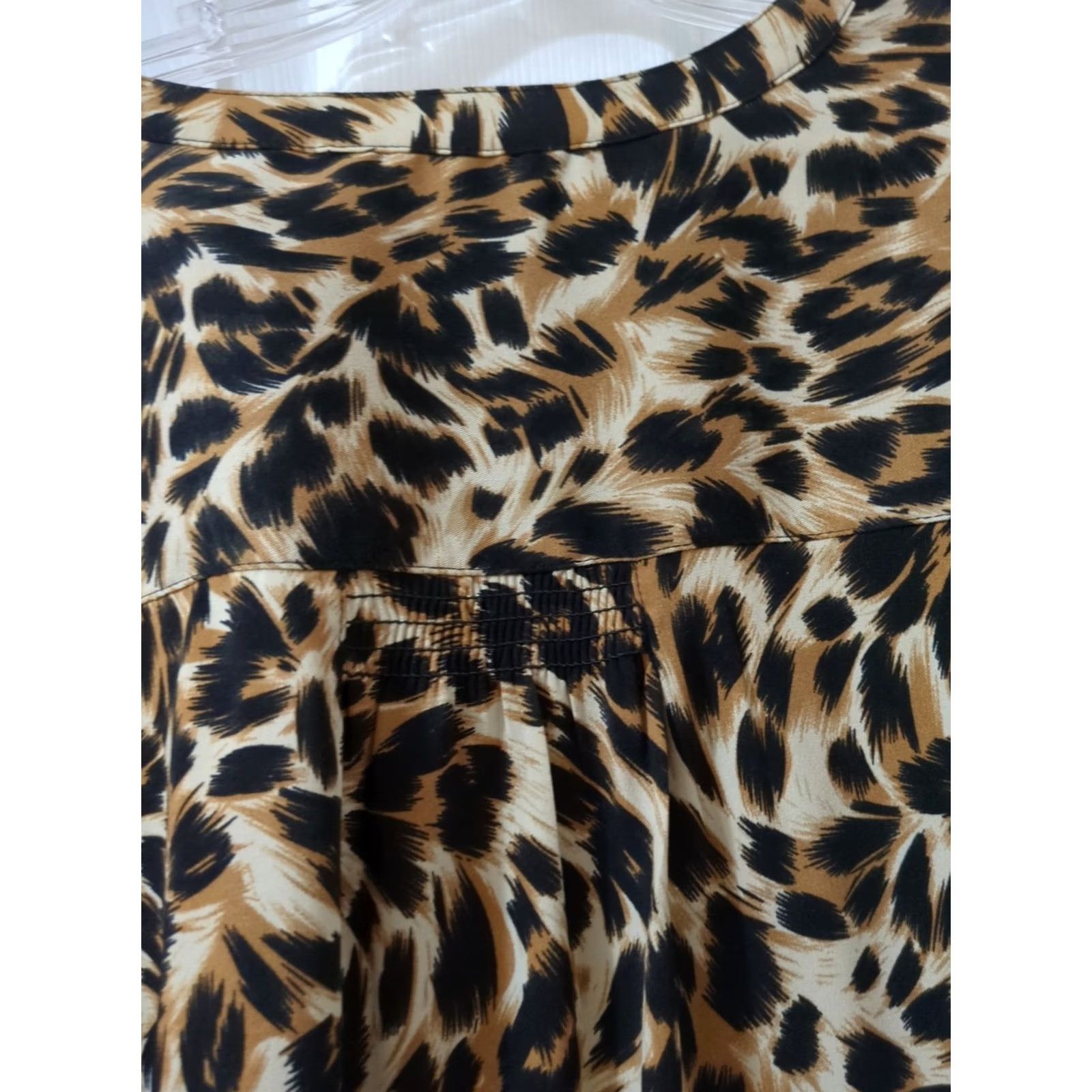 Croft & Barrow Croft & Barrow Womens 3XL Brown Leopard Animal Print Long Sleeve Blouse Size XXL / US 16-18 / IT 52-54 - 7 Thumbnail