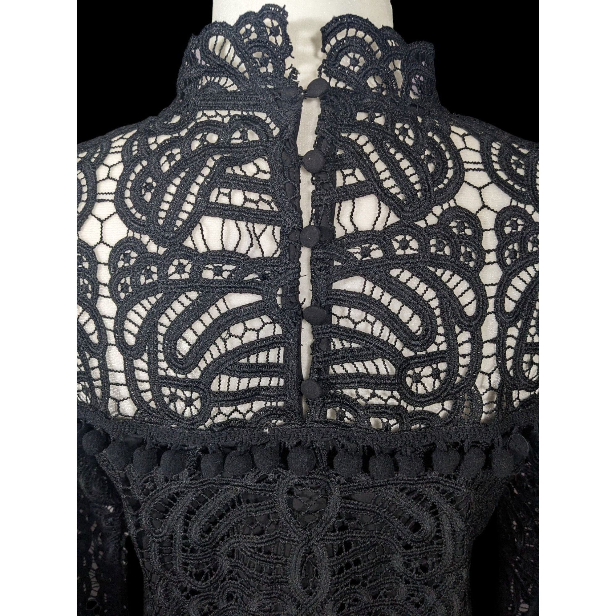 Tularosa Gothic Matilda Lace Mock Neck Shift Dress Size Smal