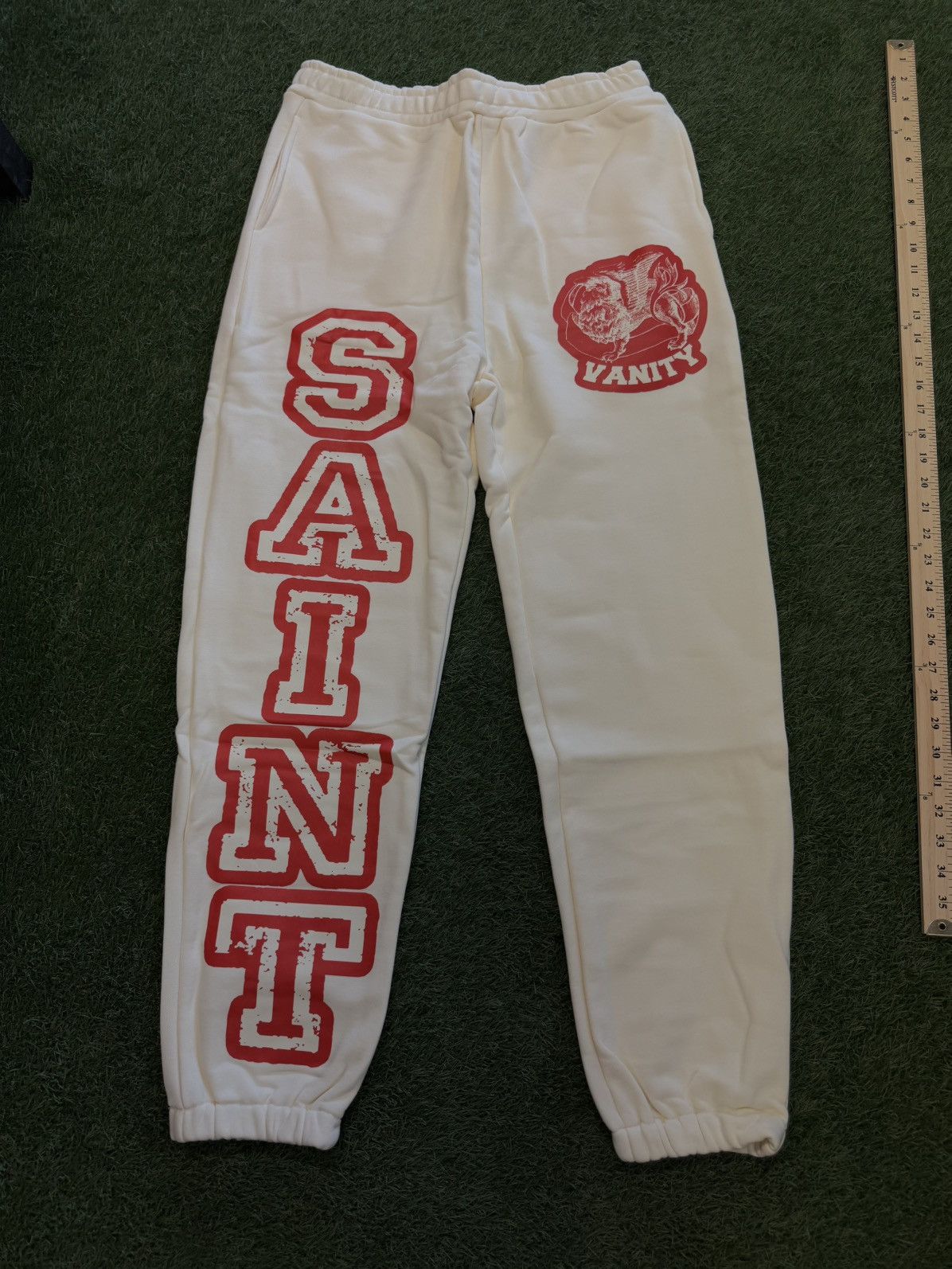 Saint Vanity Saint Vanity Sweatpants Red Cream Size Large (NEW) Size US 30 / EU 46 - 1 Thumbnail
