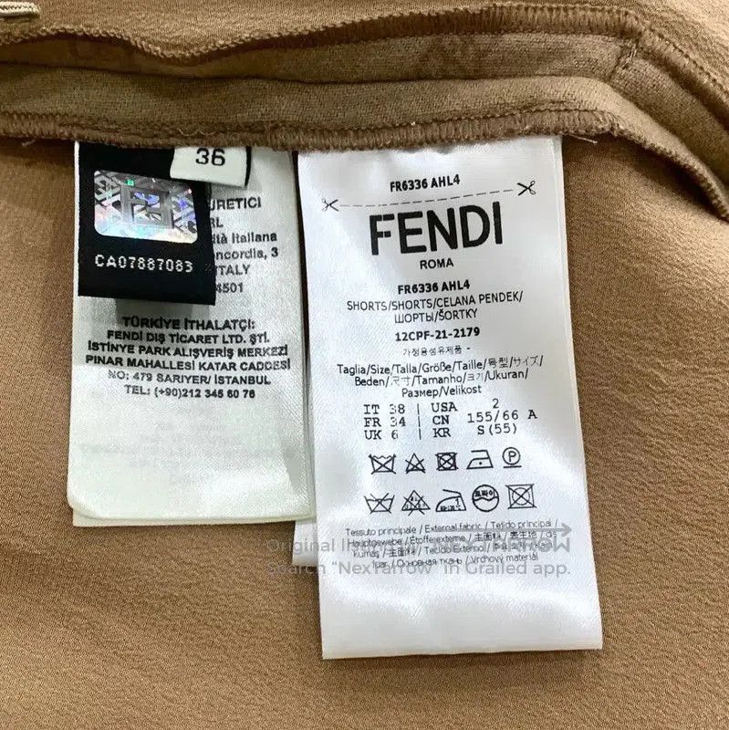 Fendi Fendi Brown Cotton Women's Shorts XS . Size 22" - 6 Thumbnail