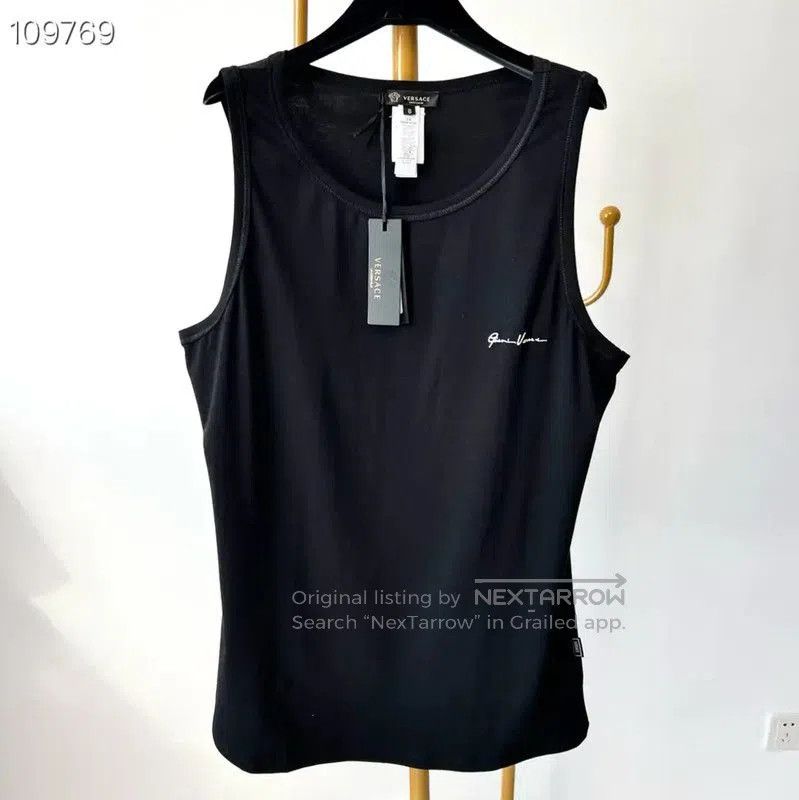 Versace Versace Black Cotton Embroidered Sleeveless Top . Size US S / EU 44-46 / 1 - 1 Thumbnail
