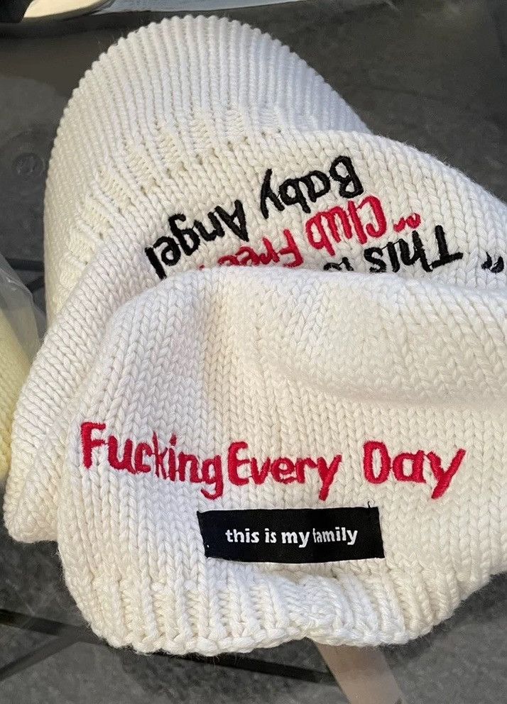 Japanese Brand Outdoor retro fashion embroidered chunky knit cap hat beanie Size ONE SIZE - 2 Thumbnail