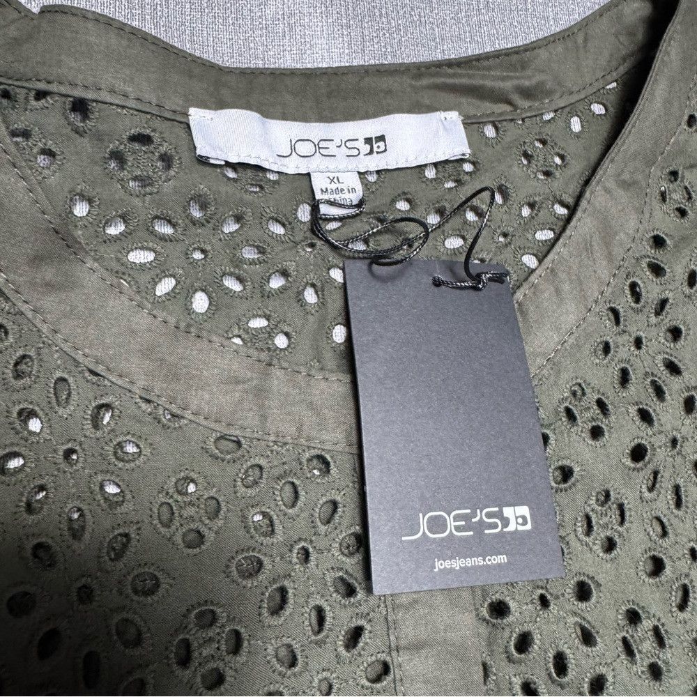 Joe's NWT New $248 Joe's Jeans Puff Sleeve Eyelet Forest Night Co Size XL / US 12-14 / IT 48-50 - 7 Thumbnail