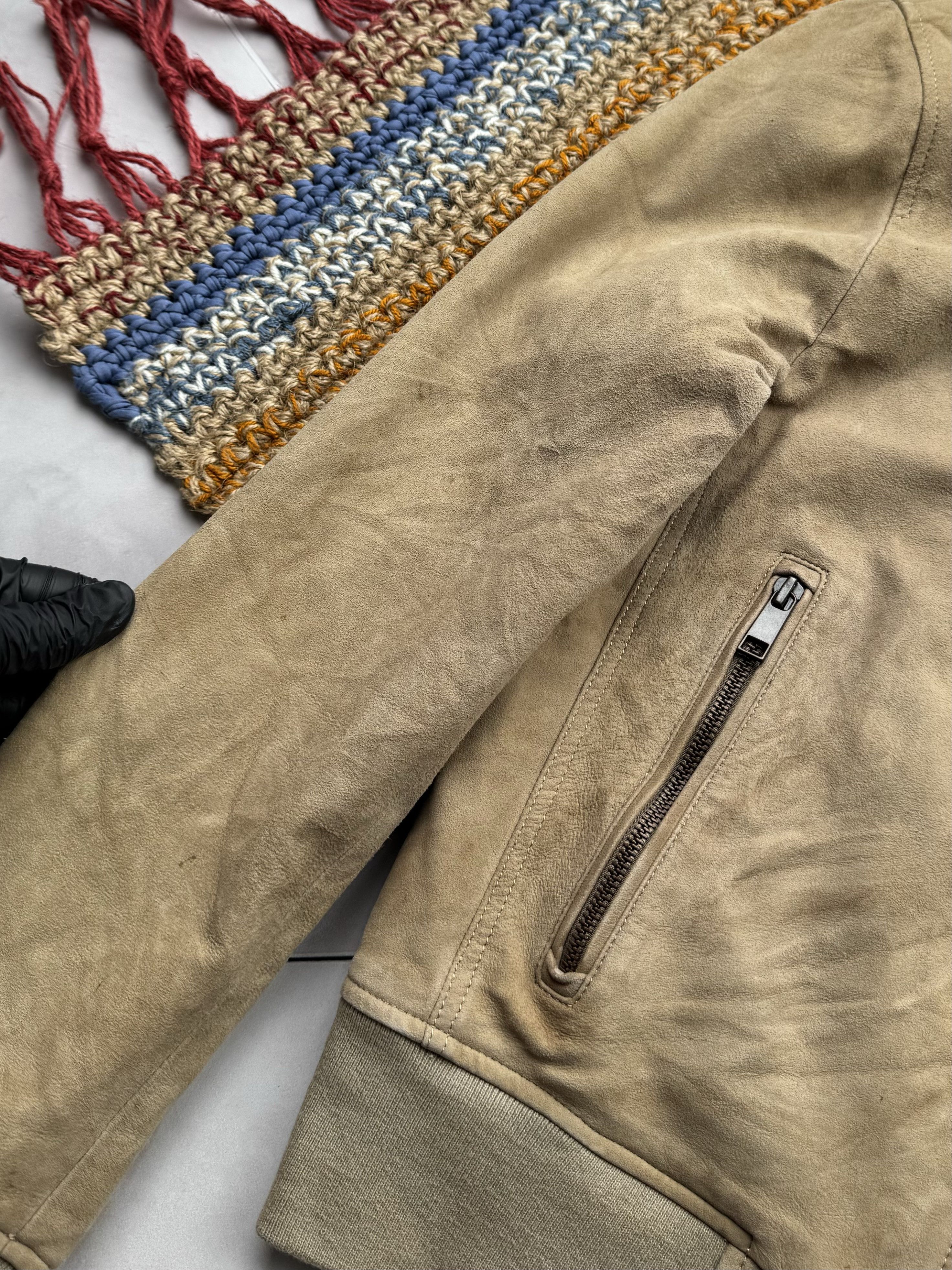 Vintage Vintage Suede Leather Bomber Jacket Size US S / EU 44-46 / 1 - 4 Thumbnail