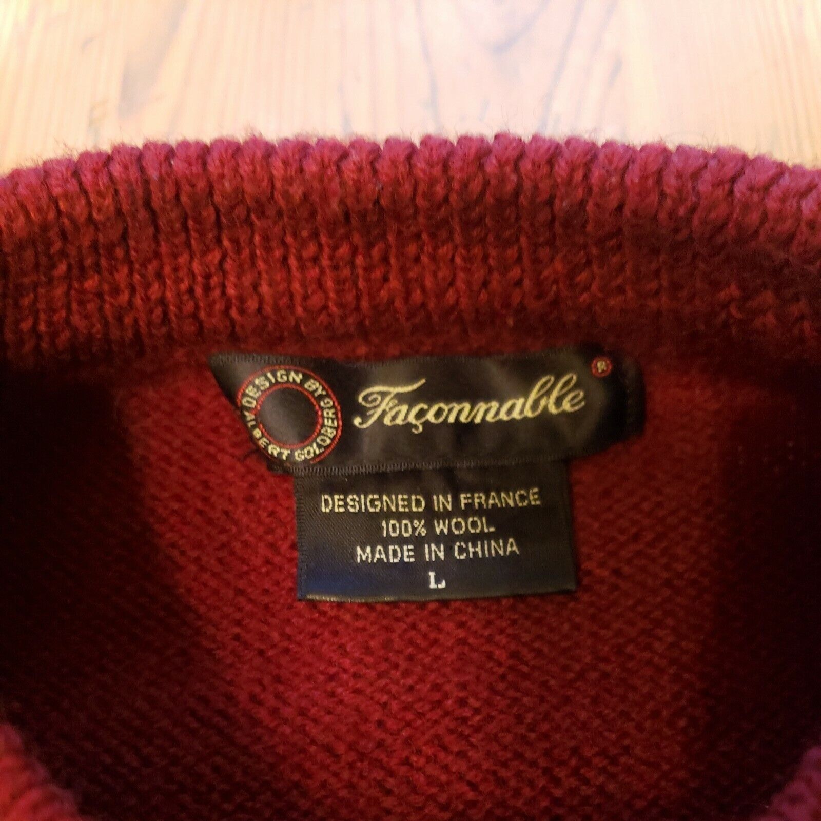Faconnable Faconnable Wool Sweater Mens L Blue Red Green Crew Neck Thic Size US L / EU 52-54 / 3 - 8 Thumbnail