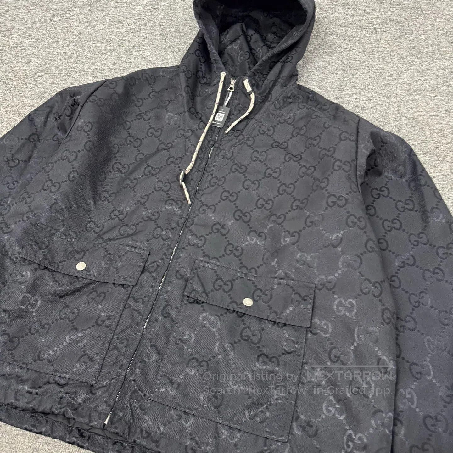 Gucci Guicci Dual-G dark pattern old-style hat; hooded, half-zip Size US L / EU 52-54 / 3 - 3 Thumbnail