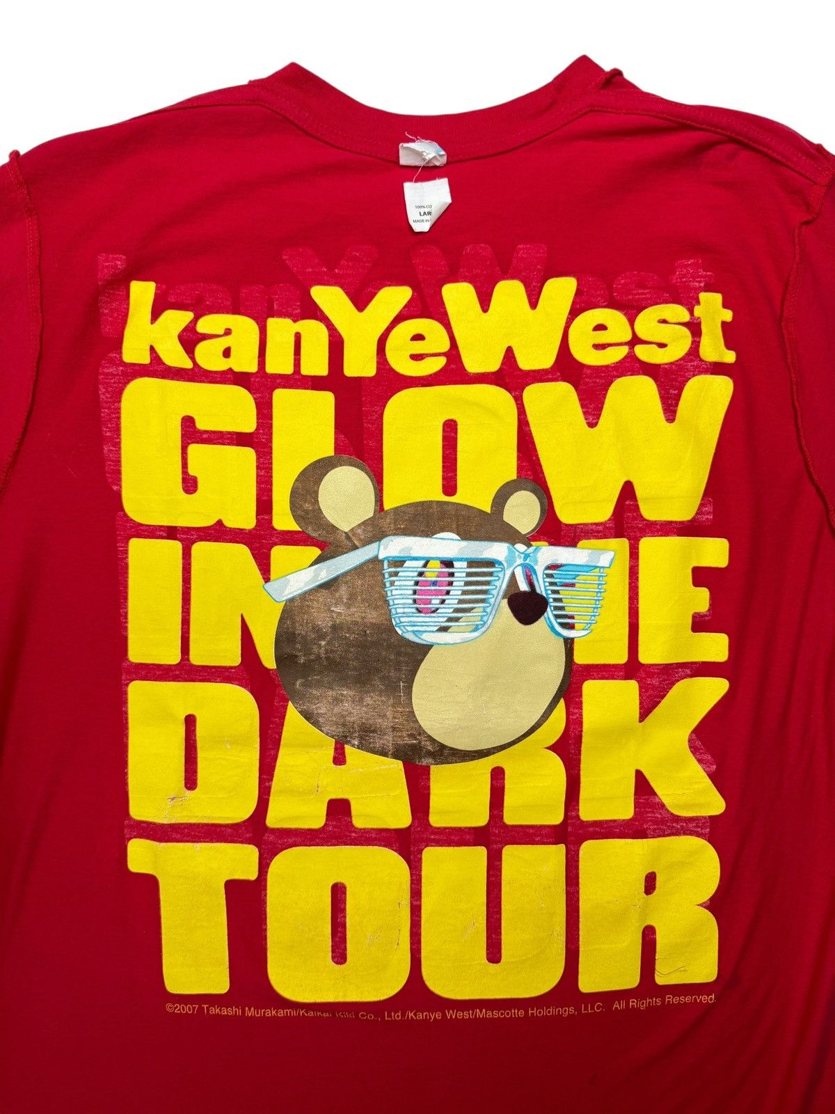 Kanye West 07/08 Kanye West Glow in the Dark Tour Test Print Tee Shirt Size US L / EU 52-54 / 3 - 8 Thumbnail