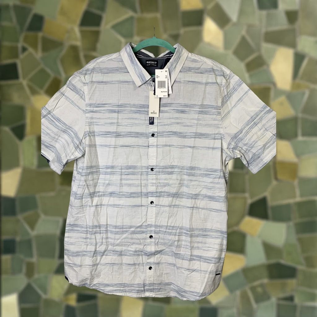 Buffalo David Bitton Buffalo David Bitton Shirt Mens XXL Blue Striped Casual Office Size US XXL / EU 58 / 5 - 1 Thumbnail