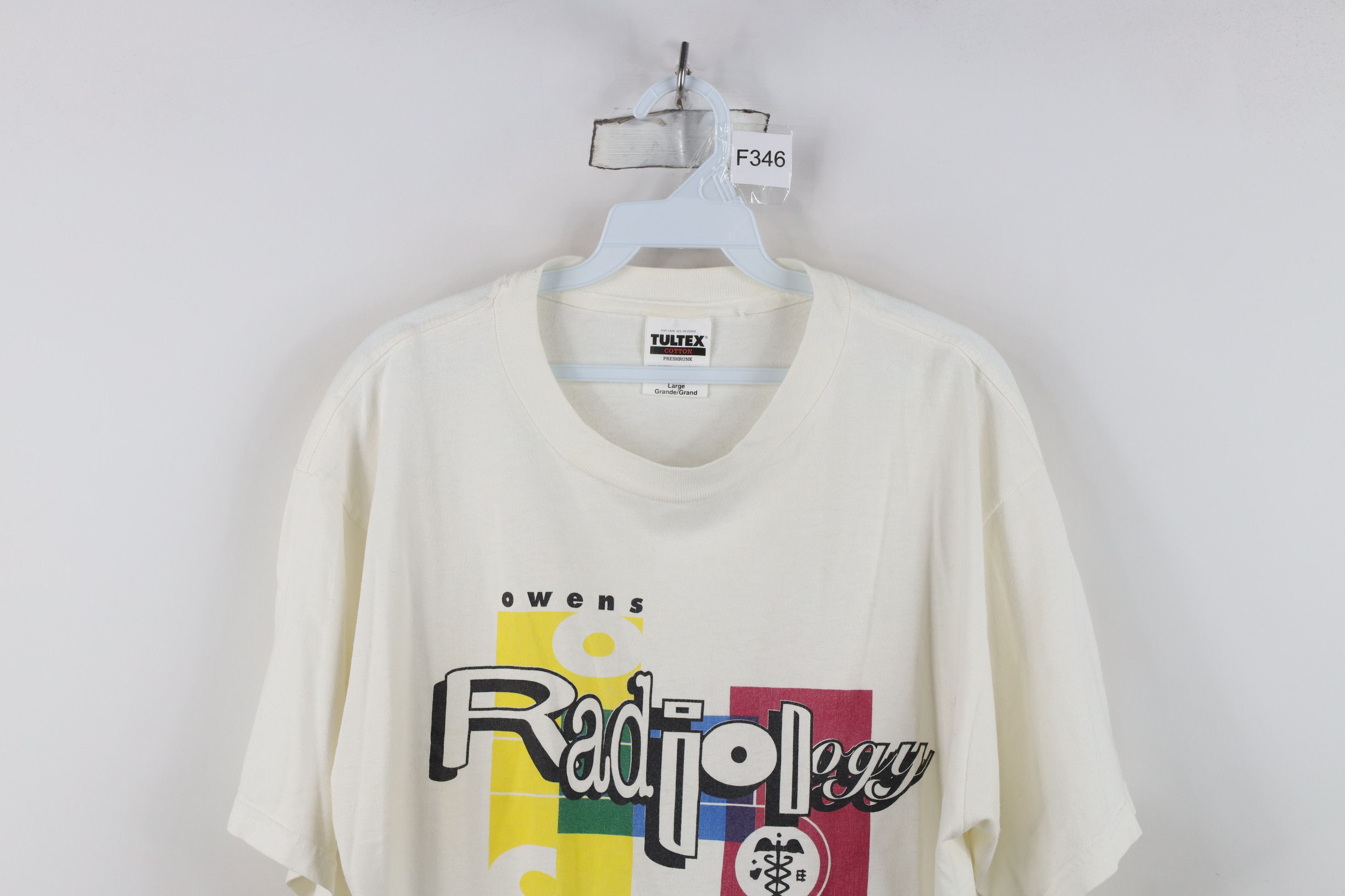 Vintage Vintage 90s Community College Radiology T-Shirt White Cotton Size US L / EU 52-54 / 3 - 2 Thumbnail