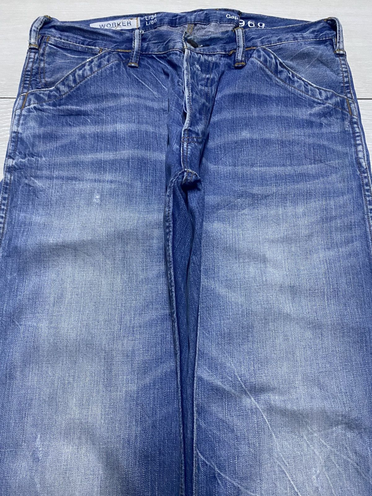 Gap Vintage Gap Denim Buckle Back Faded Loose Jeans Size US 32 / EU 48 - 3 Thumbnail