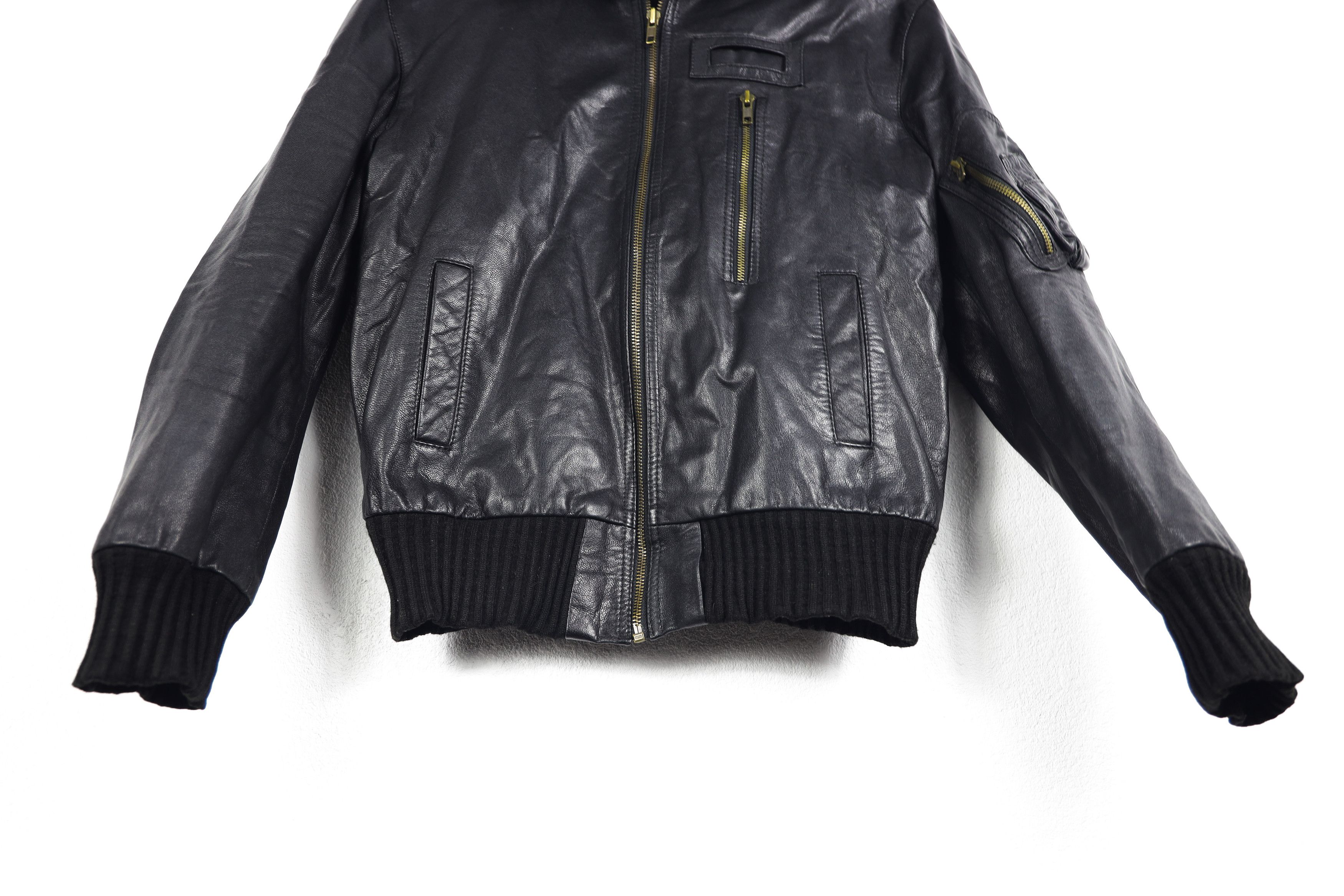 Allsaints All Saints Black Leather Bomber Jacket Small Size US S / EU 44-46 / 1 - 3 Thumbnail