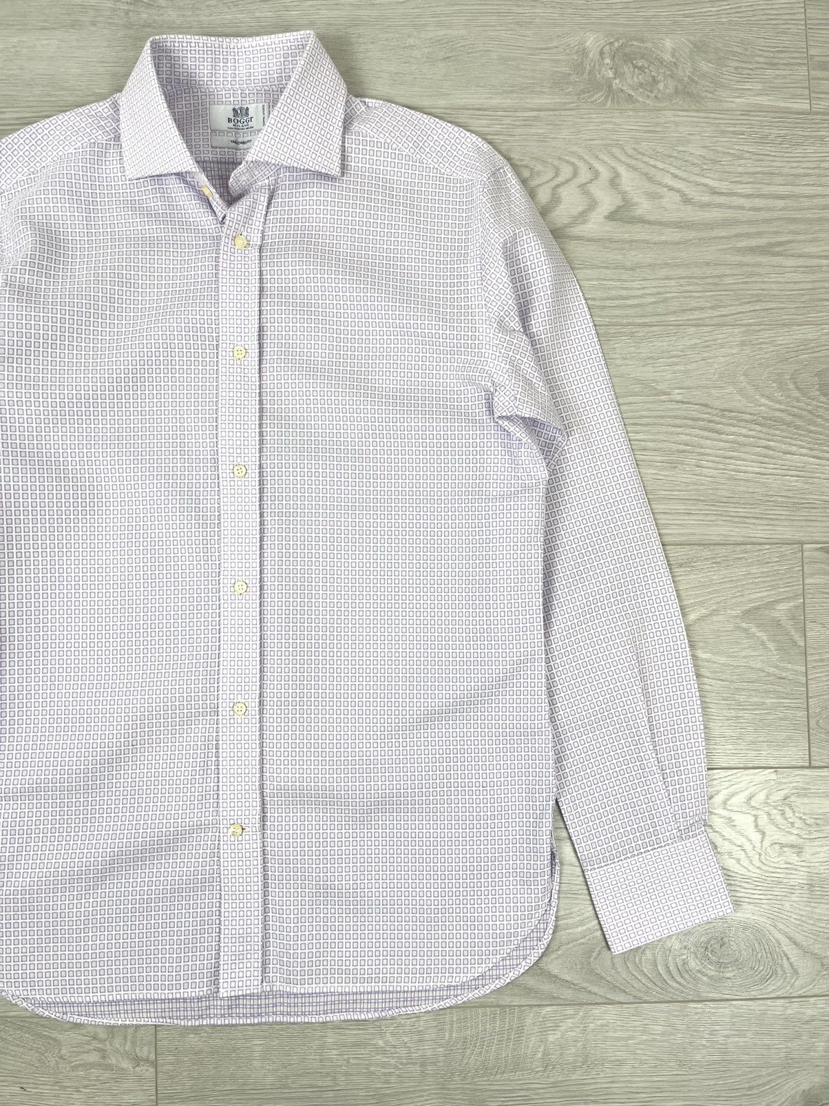 Boggi Boggi Milano Tailored Fit Structure Shirt Size US M / EU 48-50 / 2 - 2 Thumbnail