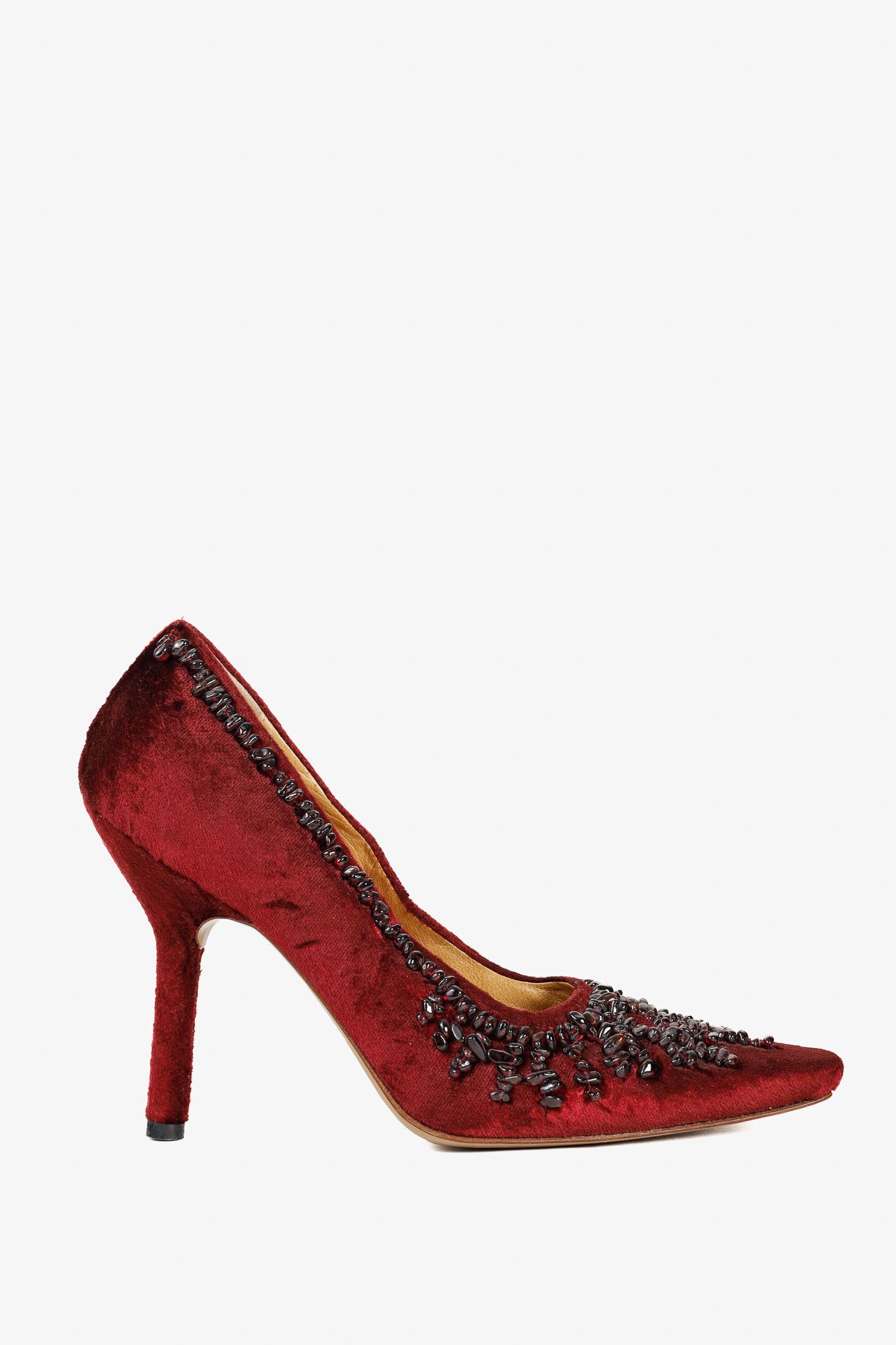 Gucci by Tom Ford S/S 1999 Velvet Onyx Embellished Pumps