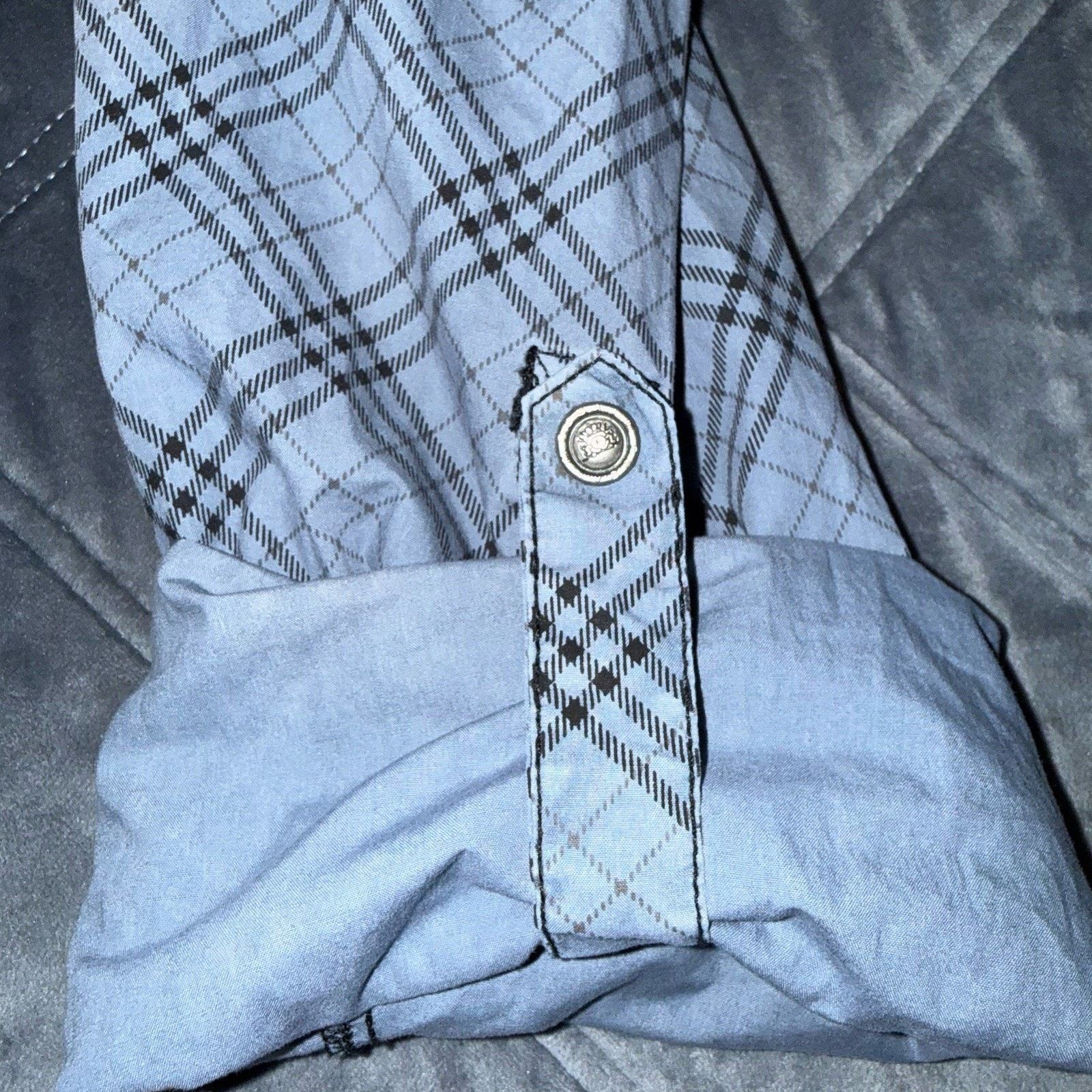 FUSAI Utility Shirt Mens XXL Blue Plaid Zip Pocket Military Shirt Size US XXL / EU 58 / 5 - 12 Thumbnail