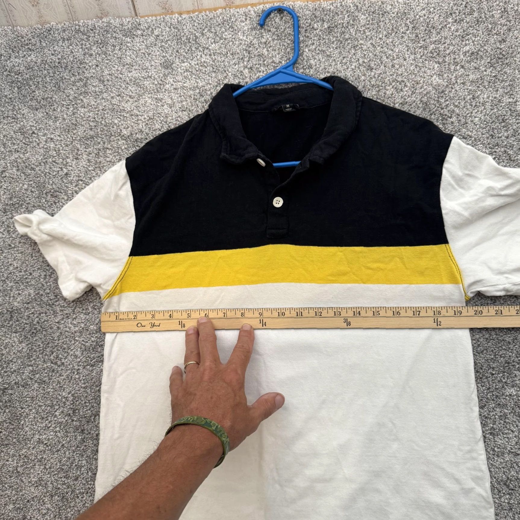 Banana Republic Banana Republic Shirt Mens Medium Black Yellow White Stripe Cotton BR Size US M / EU 48-50 / 2 - 3 Thumbnail