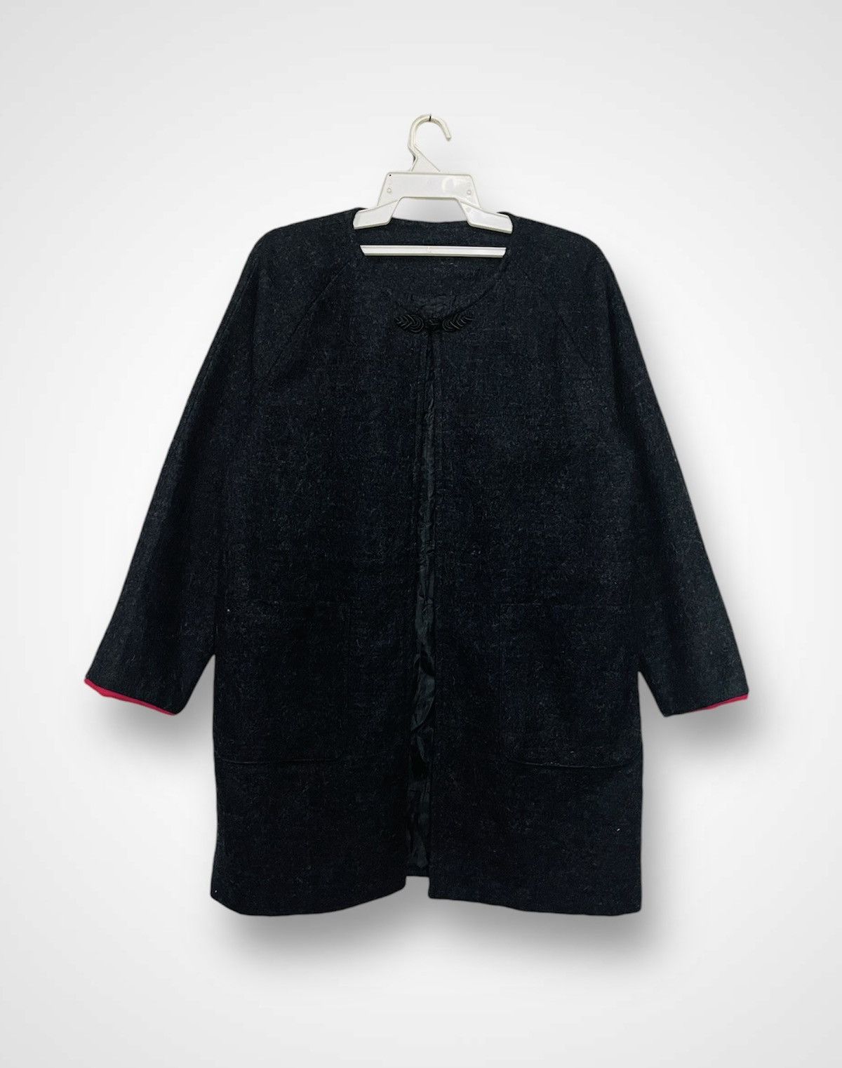 Japanese Brand Zenobia Neck Button Wool Jacket Size L / US 10 / IT 46 - 1 Thumbnail