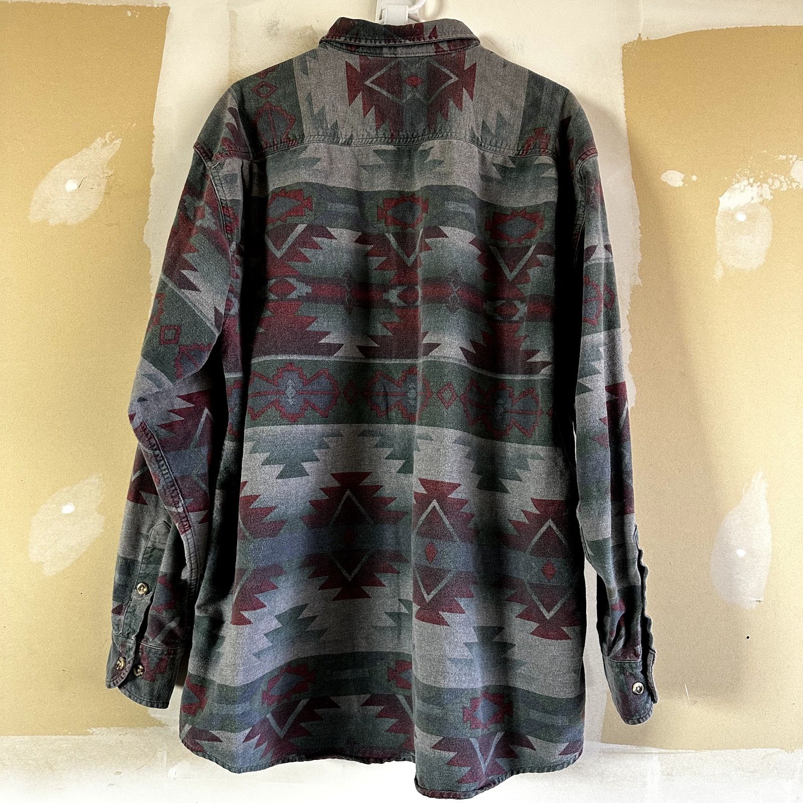 Cabelas Cabela's Marble Button Down Flannel Aztec Pocket Cotton XLT Size US XL / EU 56 / 4 - 5 Thumbnail