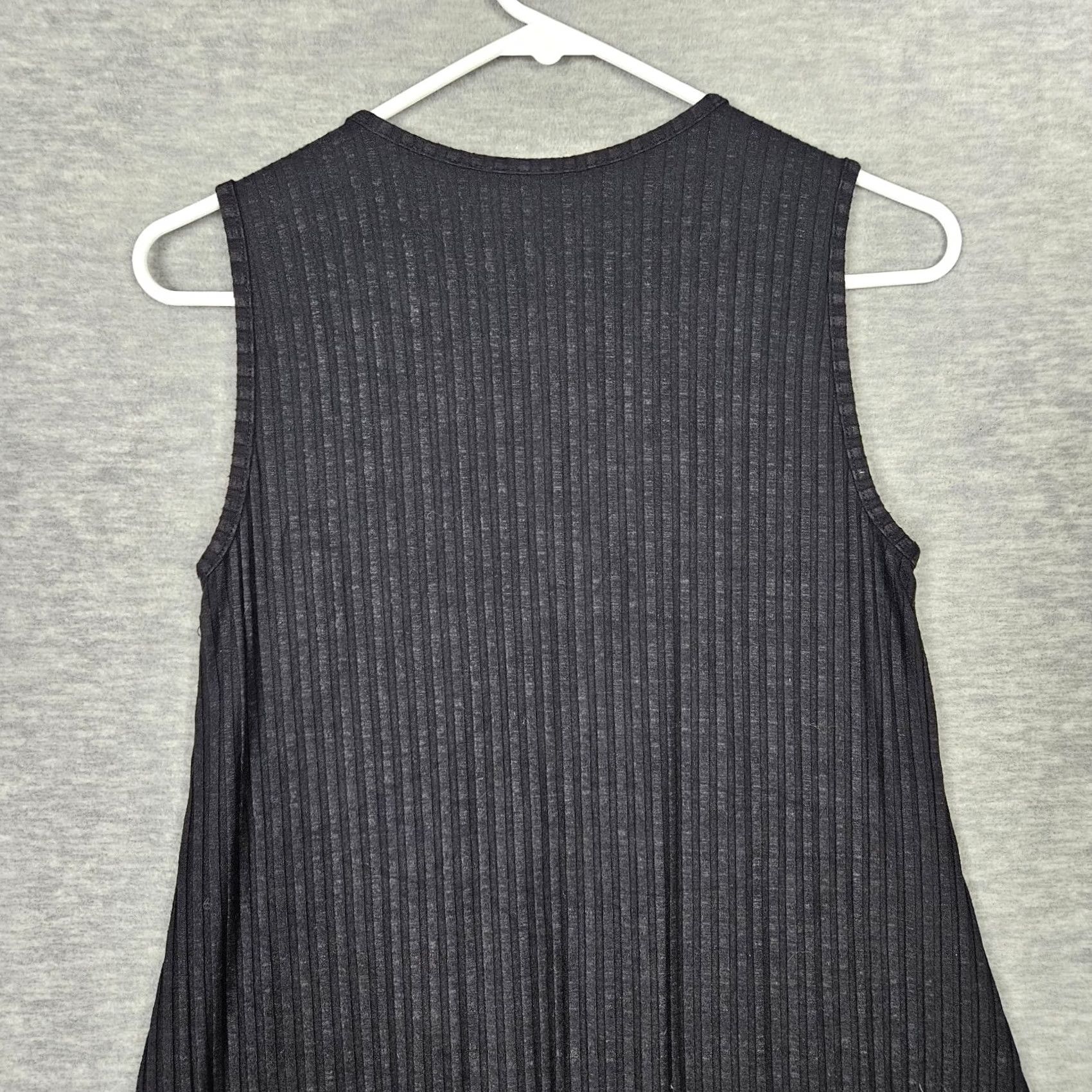 Vintage AMOUR VERT V-Neck Ribbed Sleeveless Women's Dress XS Black Modal Spandex A-Line Casual Vintage No Size XS / US 0-2 / IT 36-38 - 7 Thumbnail