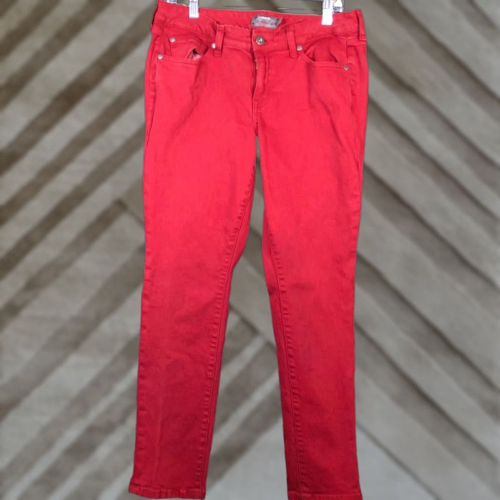 Torrid VINTAGE Torrid Jeans Deep Red Denim Mid Rise Boyfriend Straight 10 Women Size 30" / US 8 / IT 44 - 1 Thumbnail