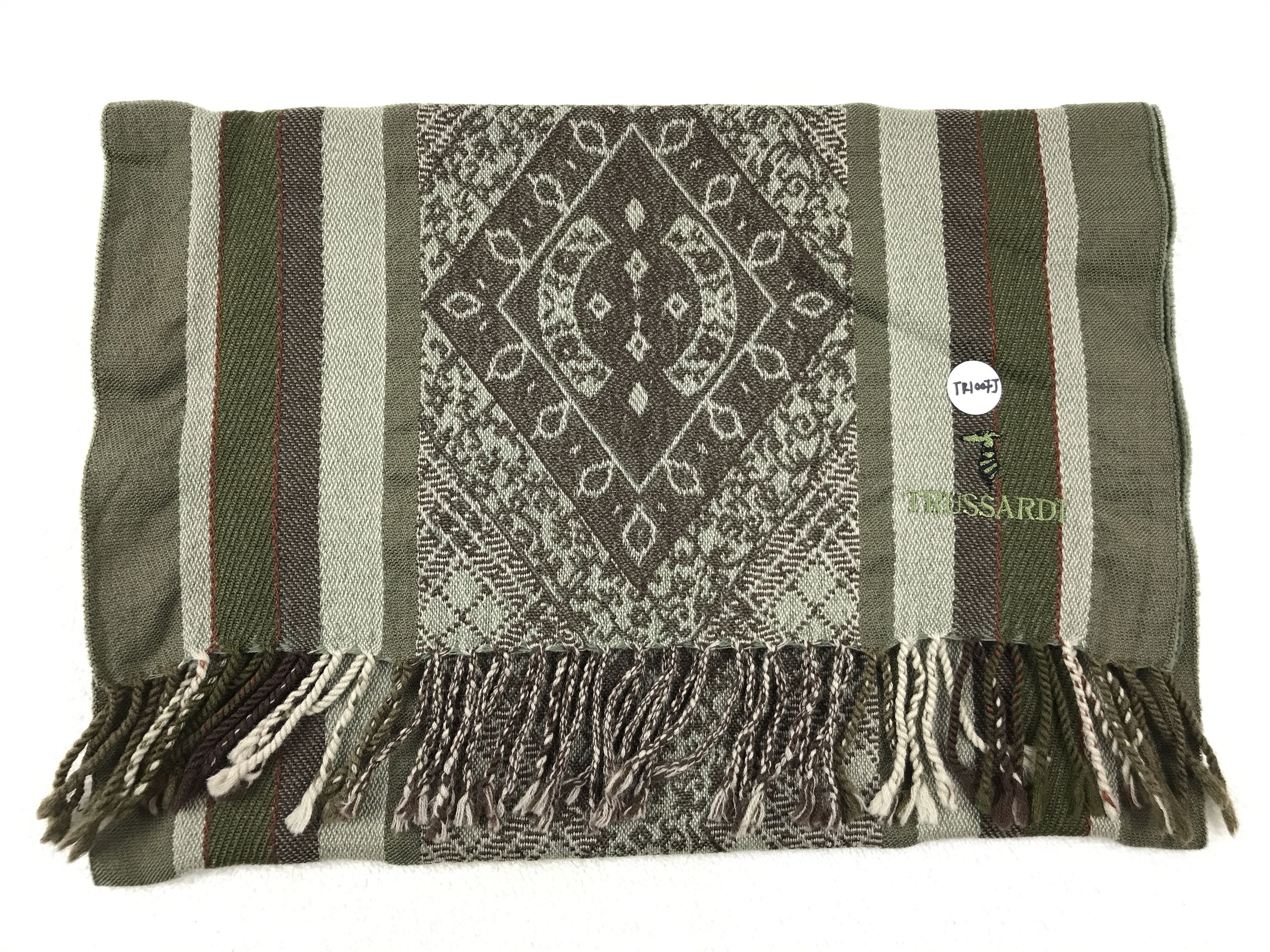 Designer × Trussardi × Vintage Vintage Trussardi Scarf Muffler Wool Cashmere Size ONE SIZE - 2 Thumbnail