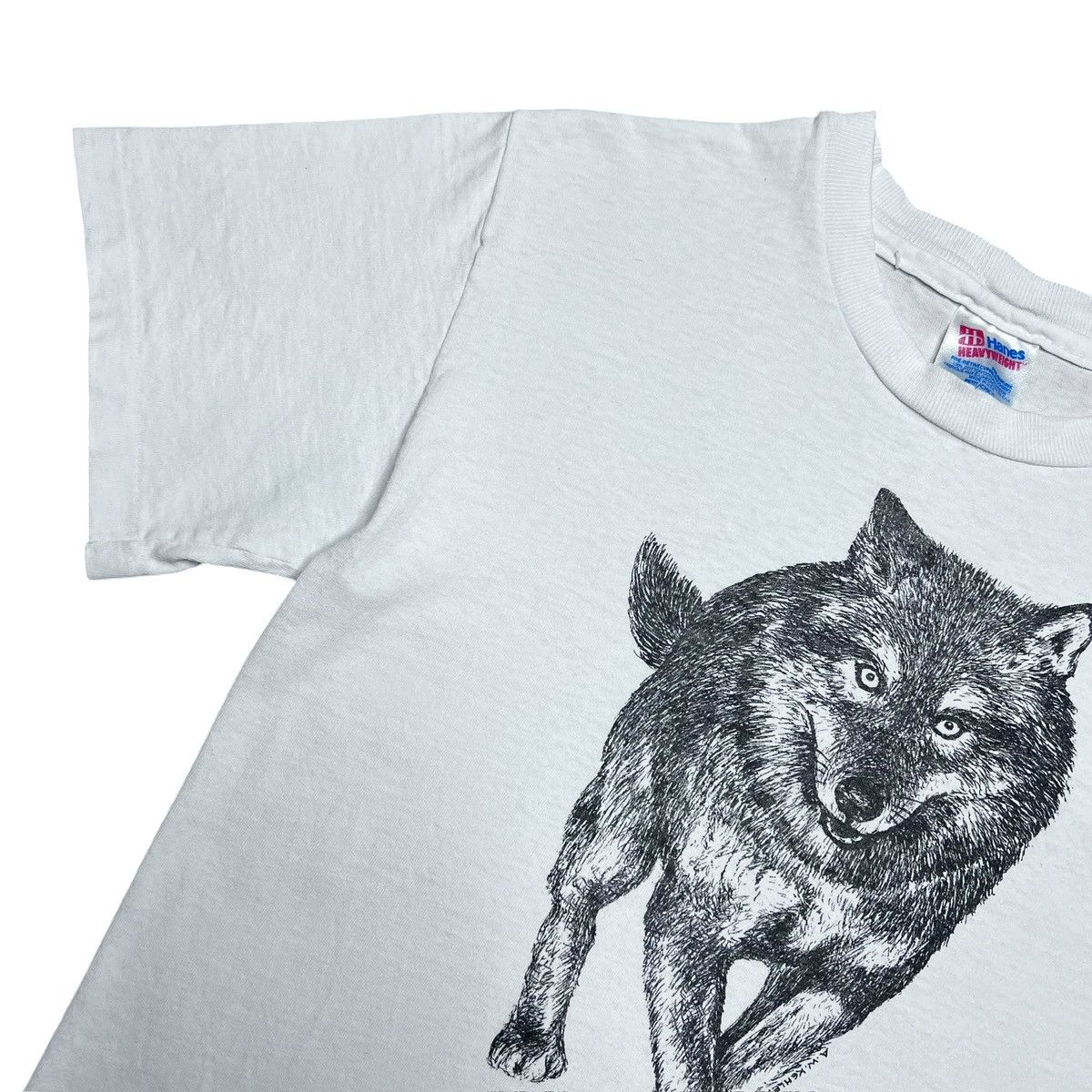 Other Vintage 1990 Wolf Losing Ground Human-i-Tees Graphic T-Shirt Size US S / EU 44-46 / 1 - 5 Thumbnail