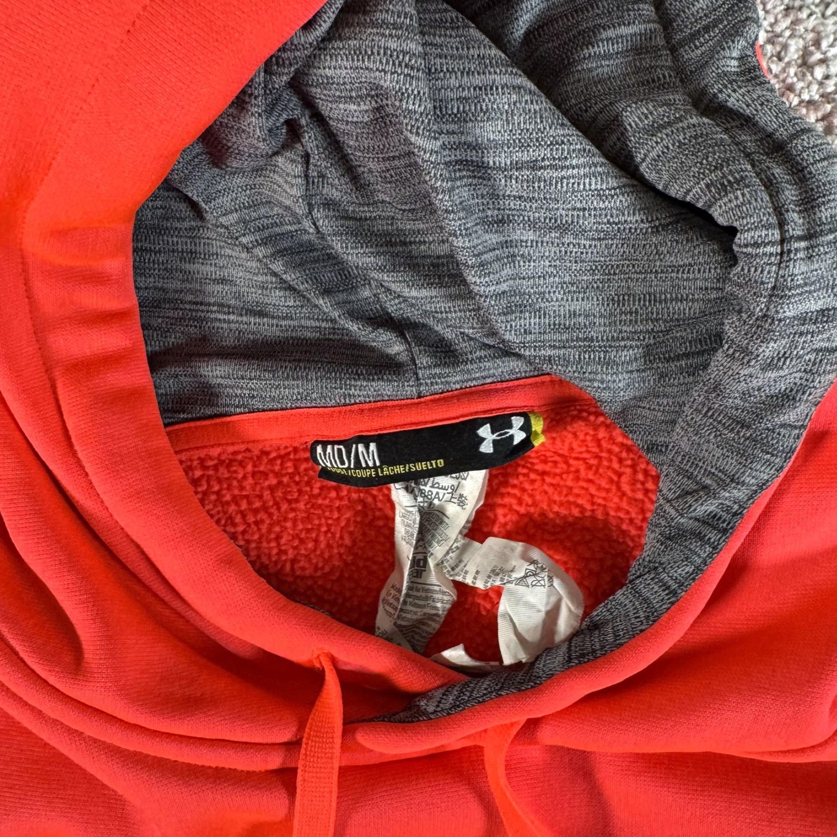 Under Armour Under Armour Hoodie Medium ColdGear Fleece Big Logo Pullover 1273628 Orange Womens M Hoodie Pullover Graphic Print Logo 90s? Size M / US 6-8 / IT 42-44 - 5 Thumbnail