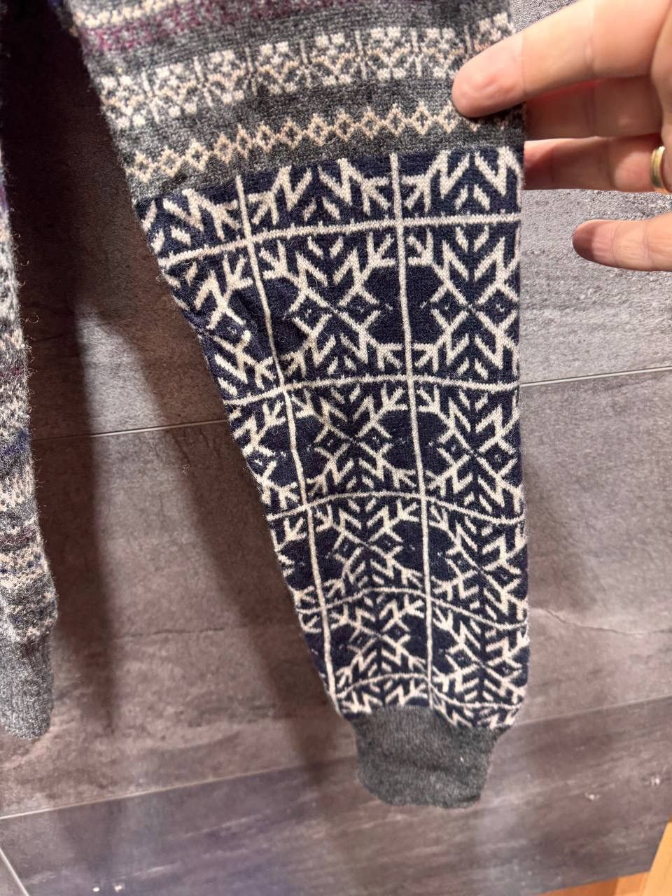 Allsaints AllSaints Mens Vallo Fair Isle Cardigan Wool Sweater Size L Size US L / EU 52-54 / 3 - 14 Thumbnail