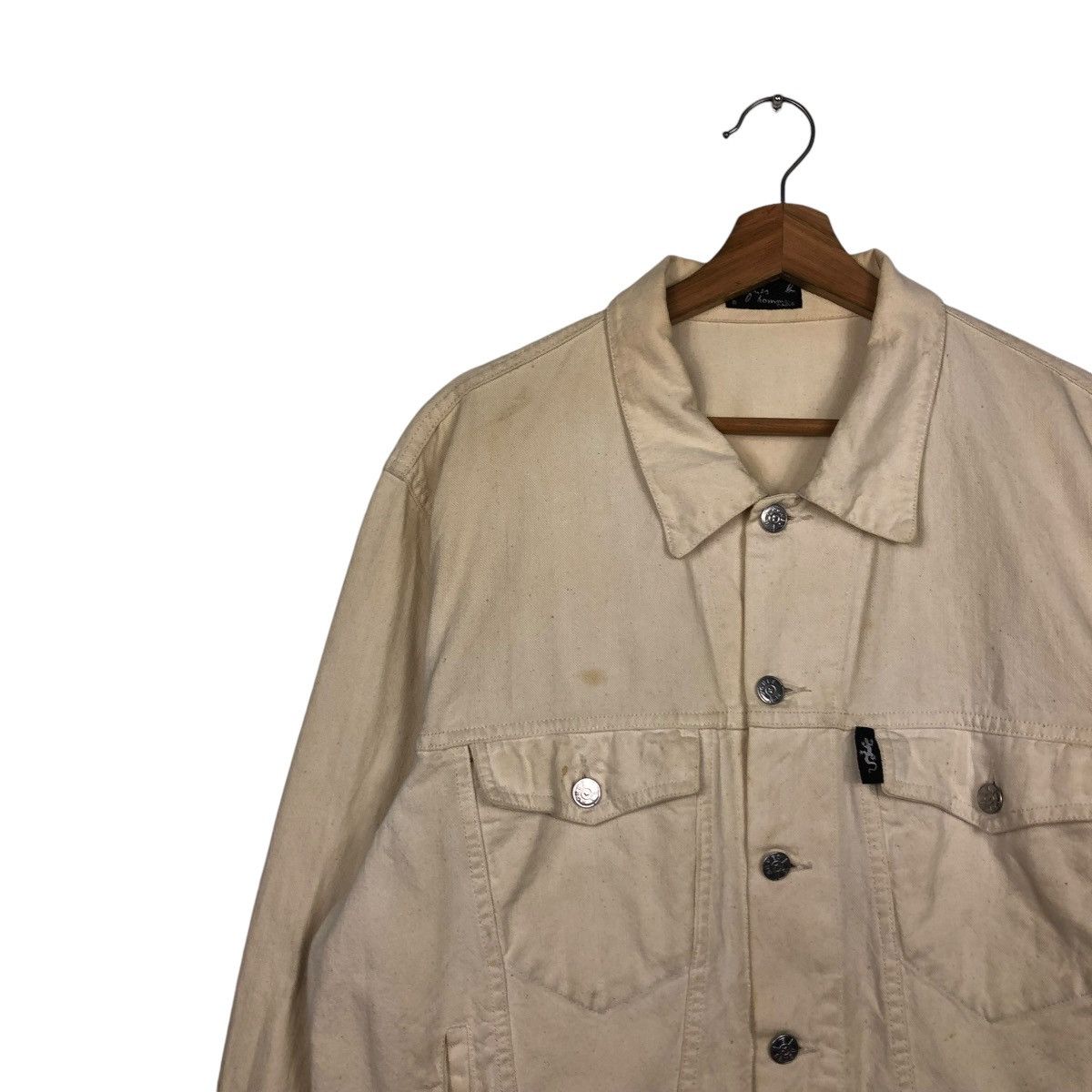 agnes b. 🔥VINTAGE CROPPED DENIM BIKER JACKET AGNES B. MADE IN FRANCE Size US M / EU 48-50 / 2 - 6 Thumbnail