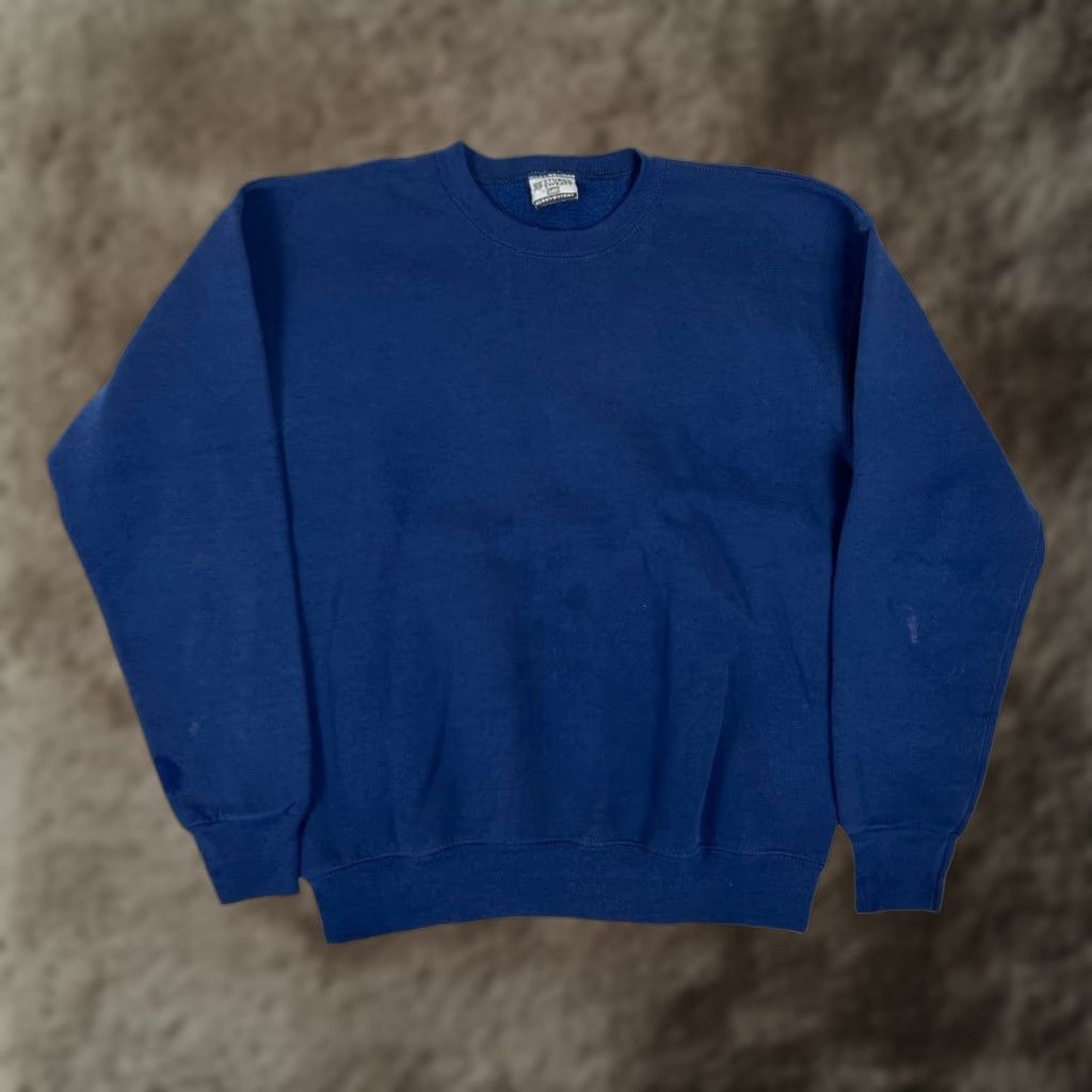 Lee VINTAGE Lee Sturdy Sweats Heavy Weight Blue BlackCrewneck Sweatshirt Size L Men's 90s USA Pullover Size US L / EU 52-54 / 3 - 1 Thumbnail