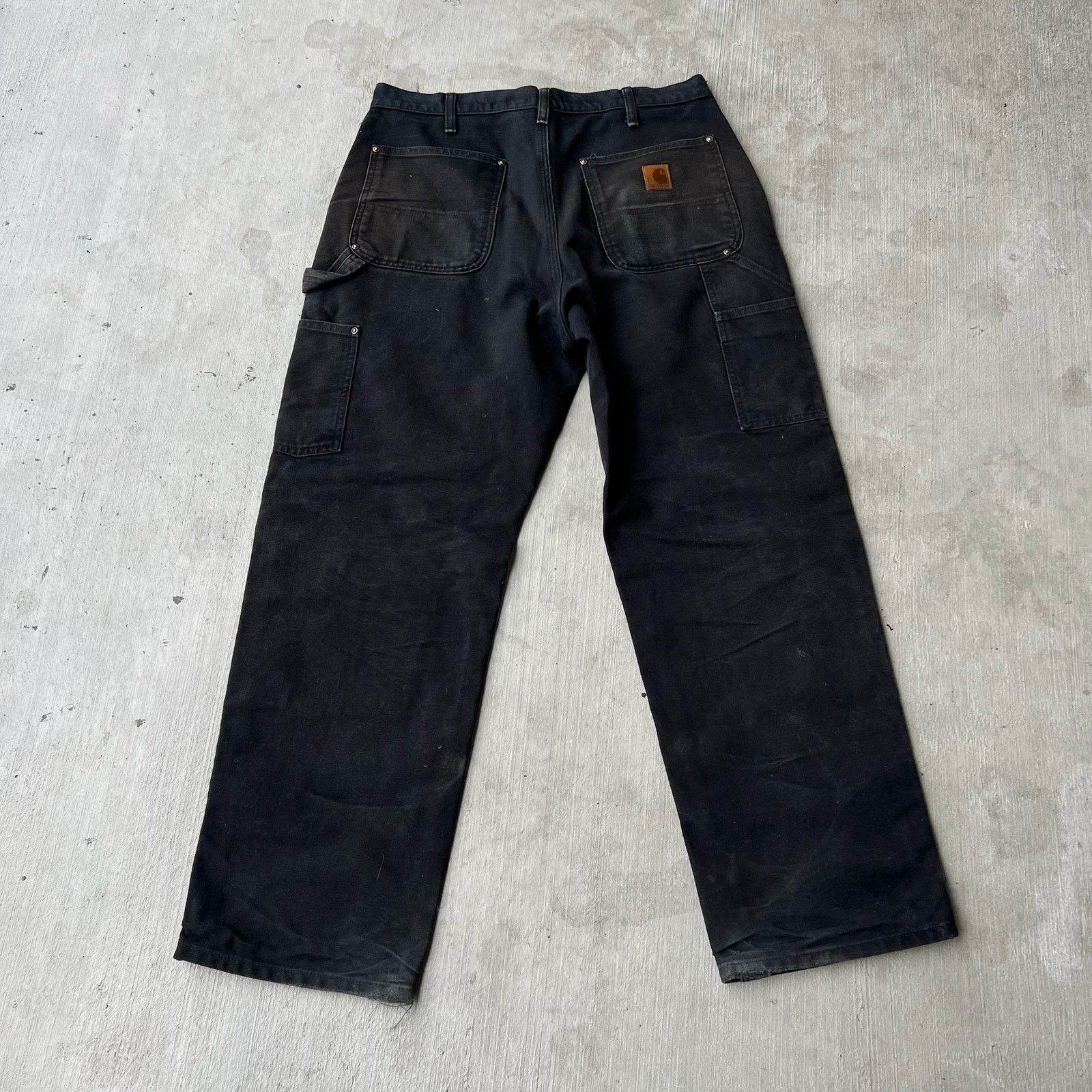 Carhartt × Vintage Carhartt faded black double knee work wear carpenter pants Size US 33 - 4 Thumbnail