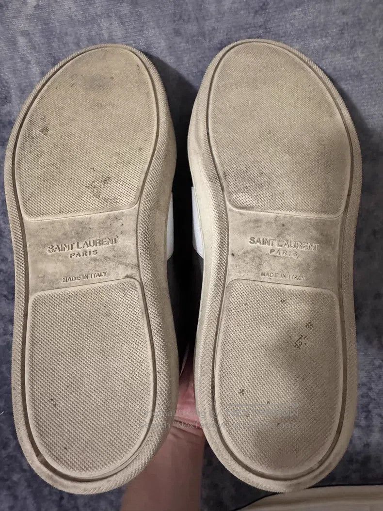 Saint Laurent Paris Saint Laurent Paris Dark Gray Suede Striped High-Top Sneak Size US 7 / EU 40 - 6 Thumbnail