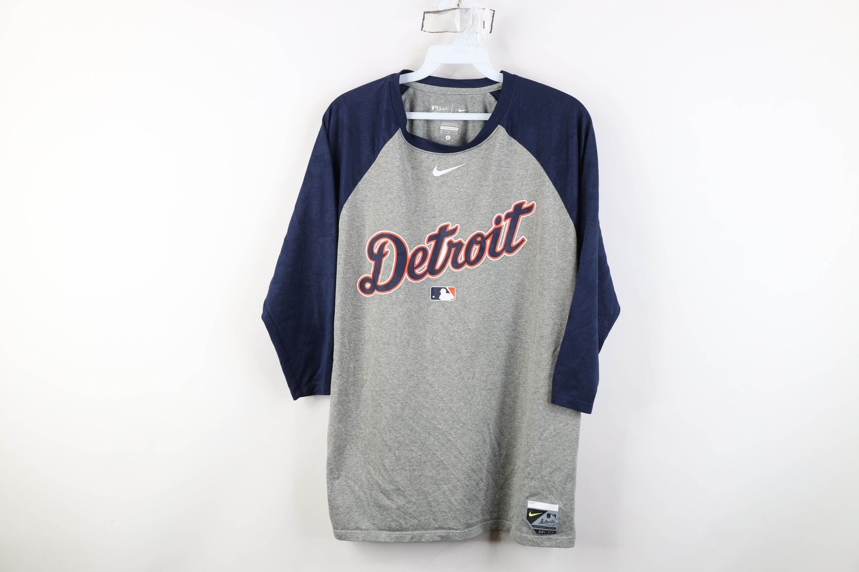 Nike Nike Center Swoosh Detroit Tigers Baseball Raglan T-Shirt Size US L / EU 52-54 / 3 - 1 Thumbnail