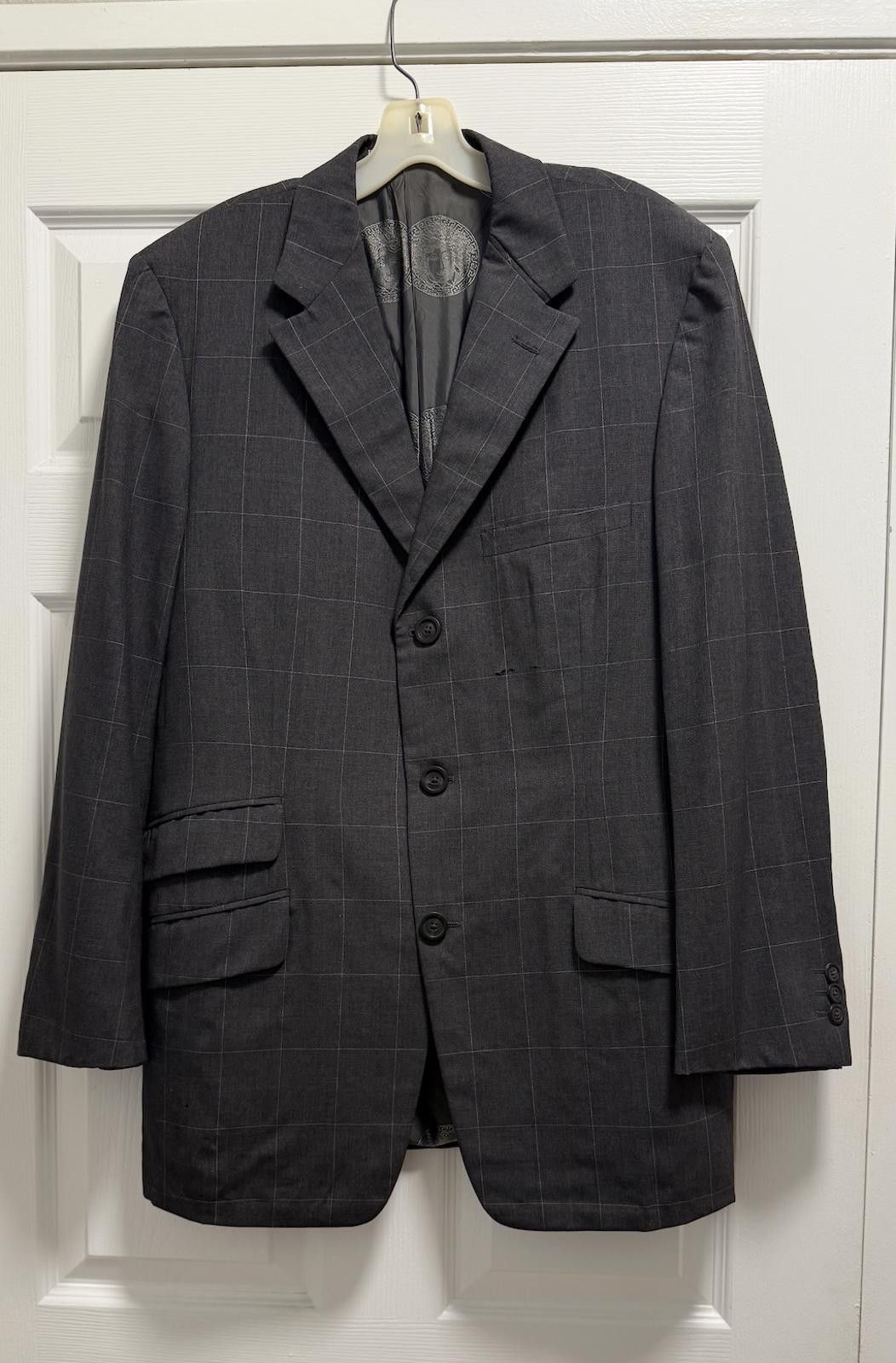 Vintage Gianni Versace Couture Grey Wool Blazer Made in Ital