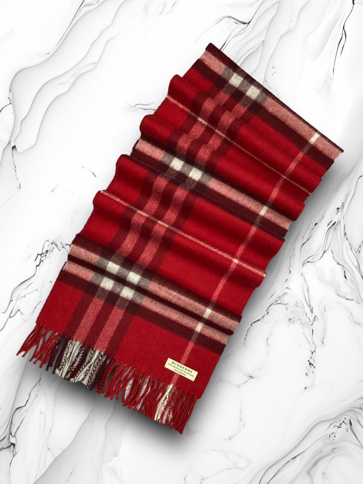 Vintage Burberry Nova Check Cashmere Luxury Plaid Scarf og