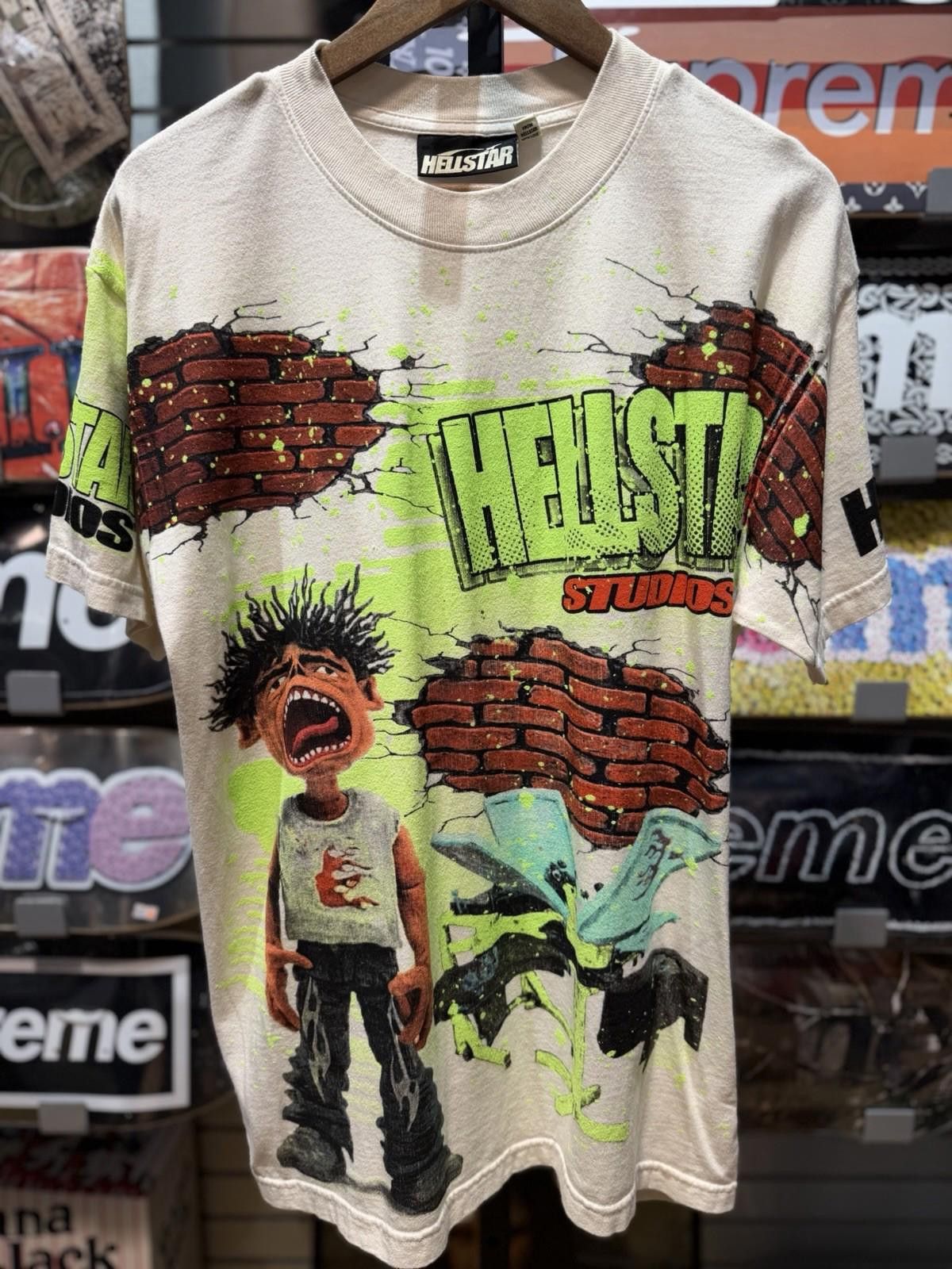 HELLSTAR Size Small Hellstar White Brick Tee Shirt Authentic New Size US S / EU 44-46 / 1 - 8 Thumbnail