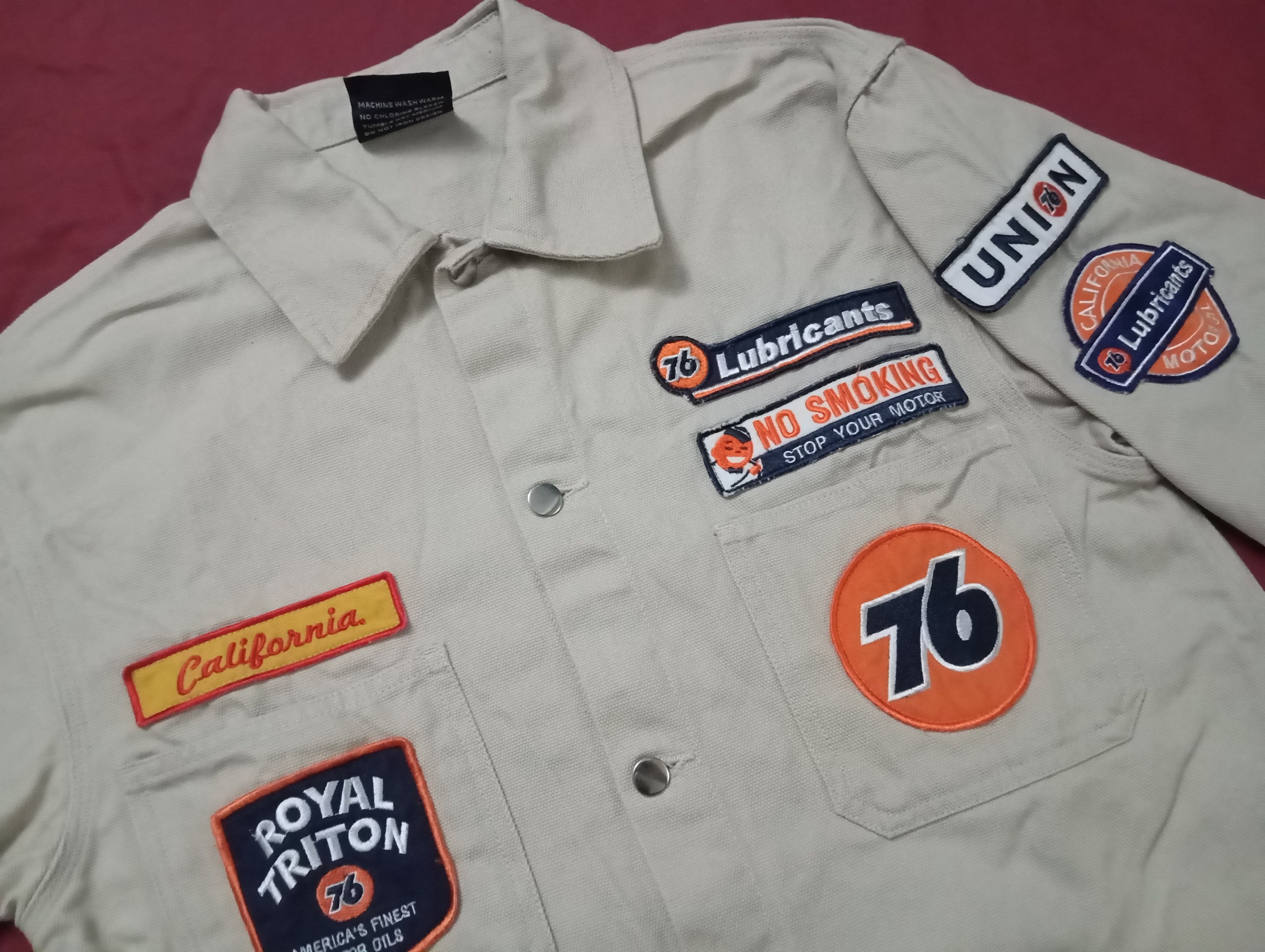 image of Racing x Vintage 76 Lubricant Oil Canvas Duck Jacket in Khaki, Men's (Size Medium)