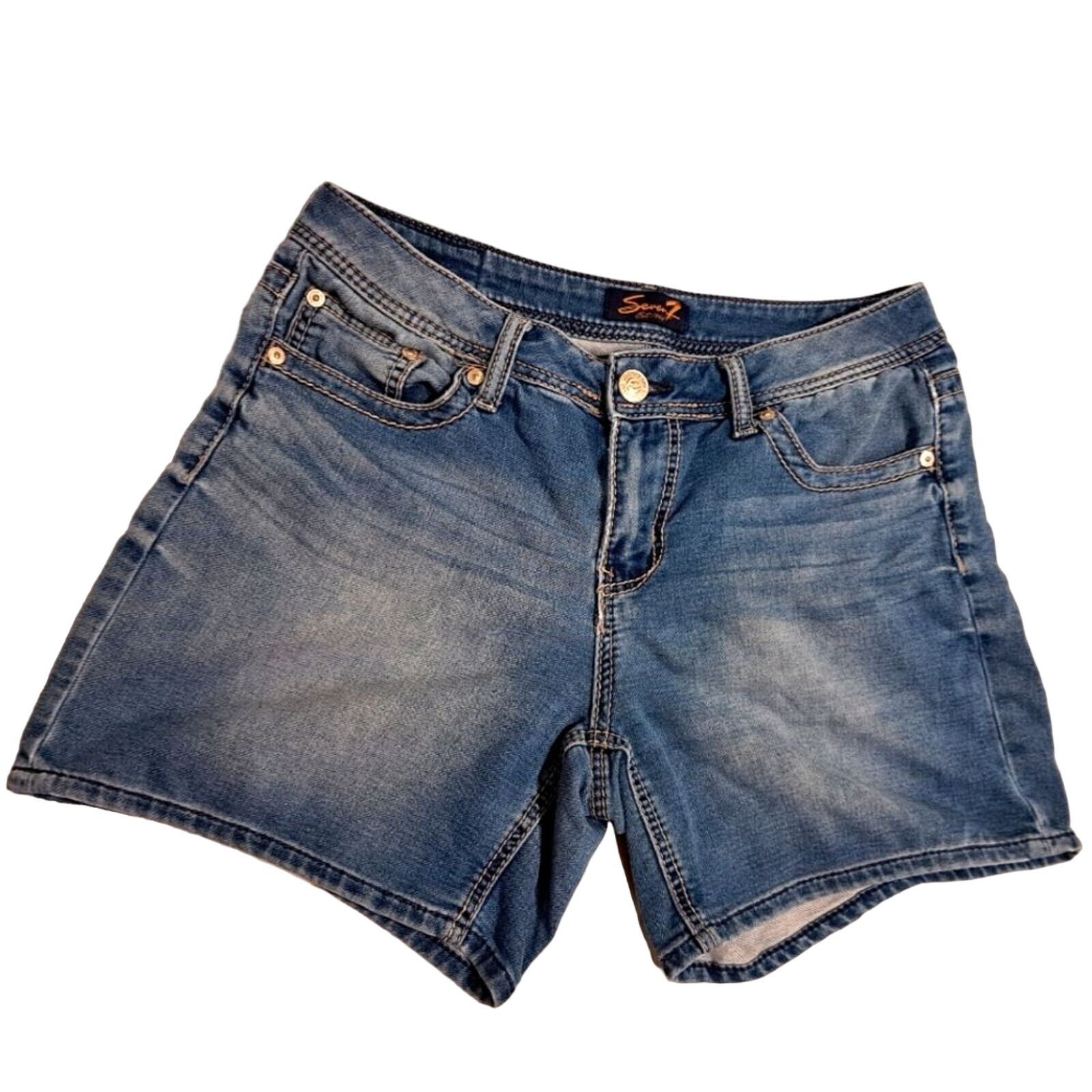 Other Seven 7 denim jeans shorts embroidered back pockets size 10 Size 32" / US 10 / IT 46 - 1 Thumbnail
