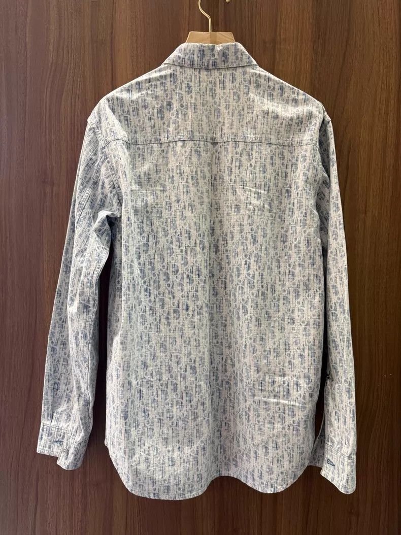 Dior Dior Size 38 Blue and white full-print logo long-sleeved sh Size US XXS / EU 40 - 2 Thumbnail