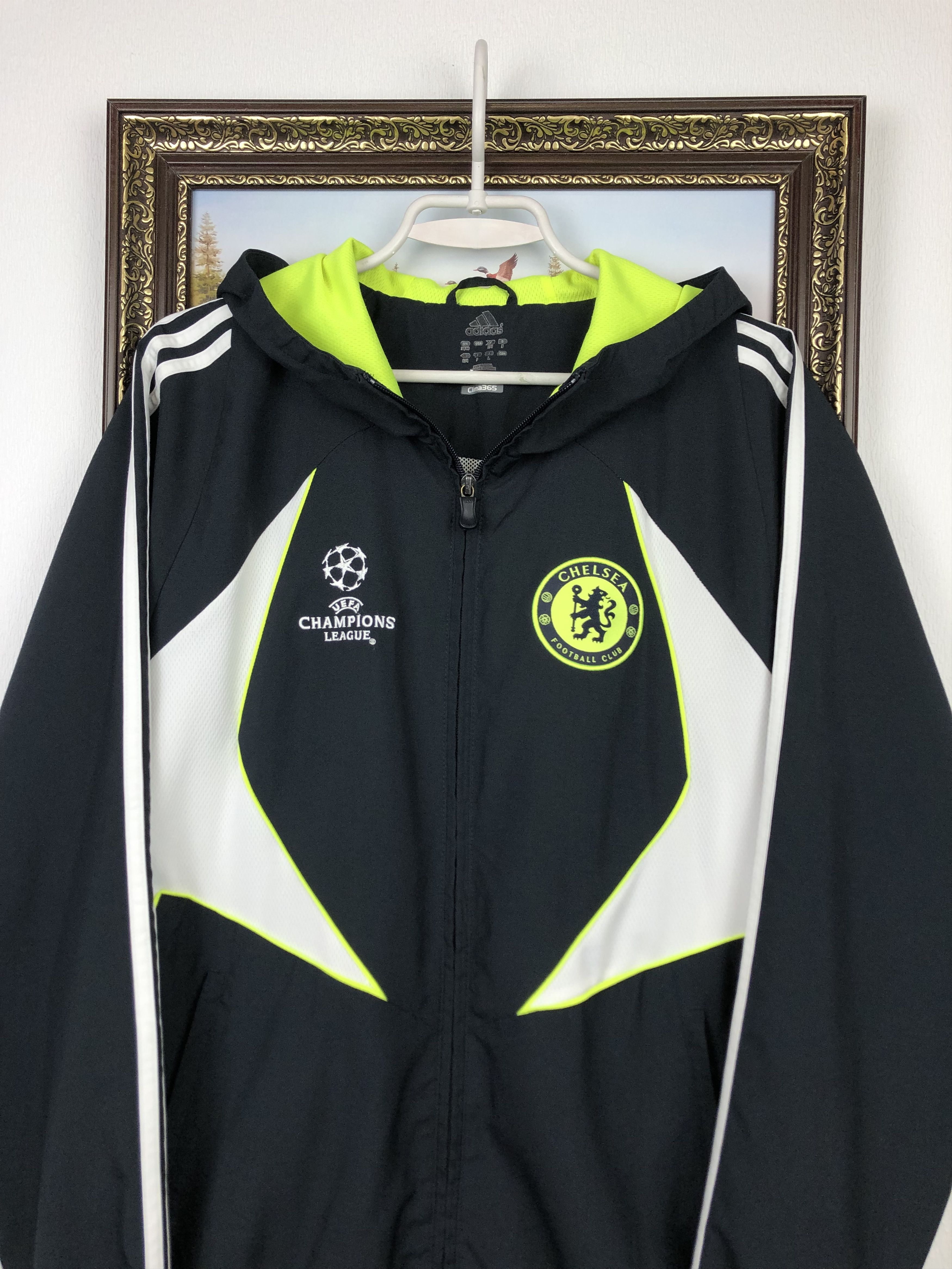 Adidas Vintage Adidas Chelsea Football Jacket Soccer Hooded Track Size US M / EU 48-50 / 2 - 2 Thumbnail