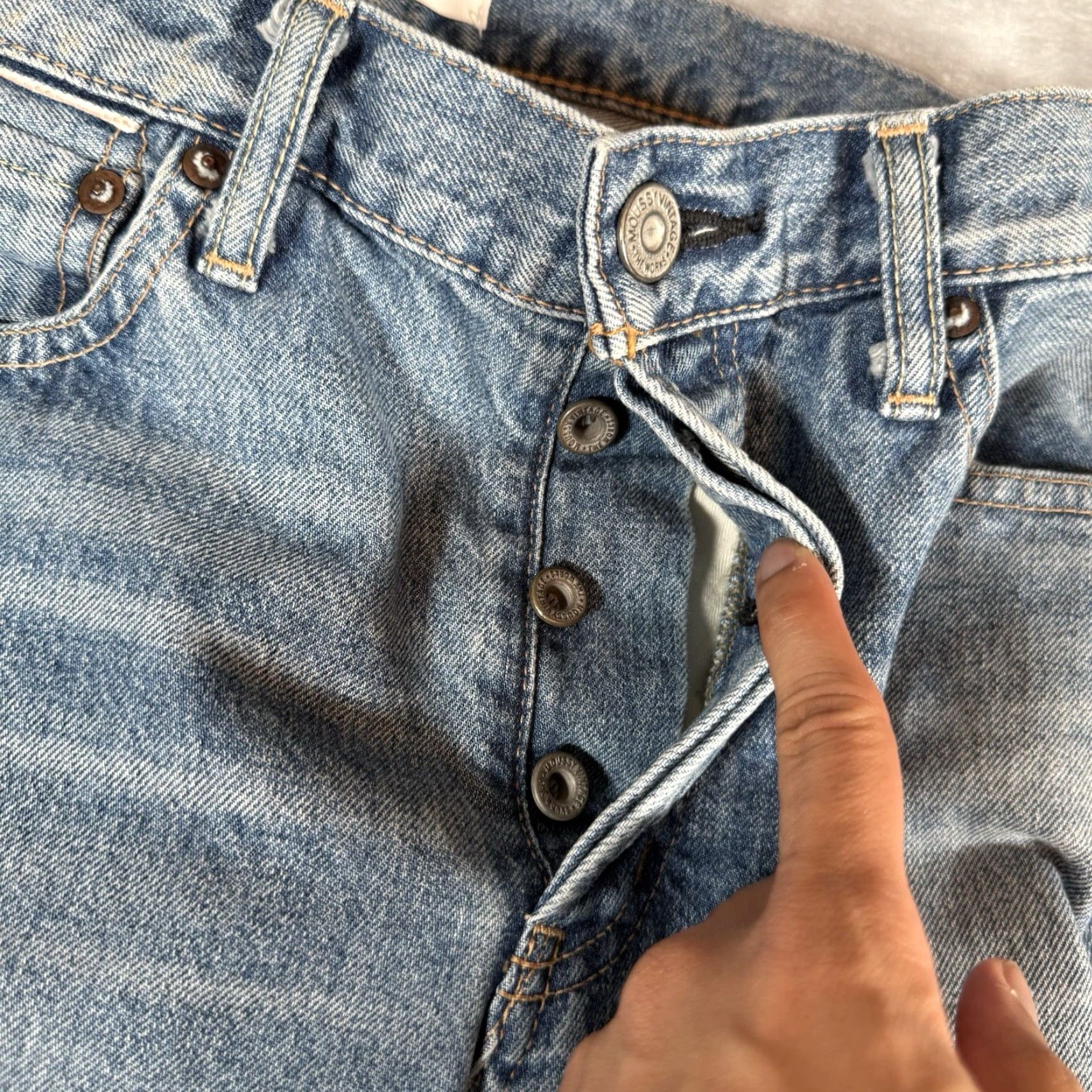 MOUSSY Moussy Vintage Jeans Women Size 27 Slim Fit Distressed Blue Denim Made in Japan Size 27" / US 4 / IT 40 - 7 Thumbnail