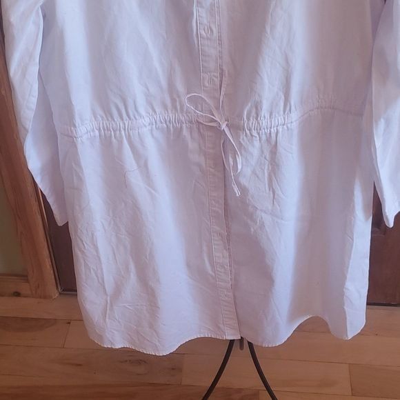 Designer C&C California White Cinched Long Sleeve Sz L Dress or Tunic Size L / US 10 / IT 46 - 5 Thumbnail