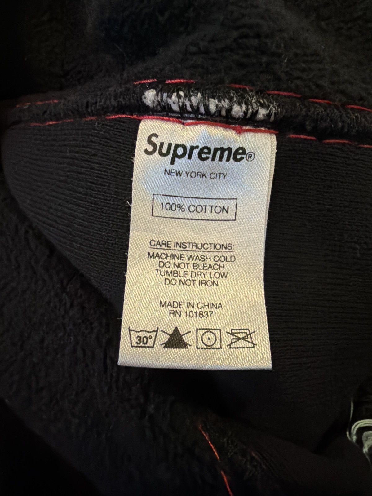 Supreme Supreme big stitch multi colored black hoodie Size US M / EU 48-50 / 2 - 5 Thumbnail